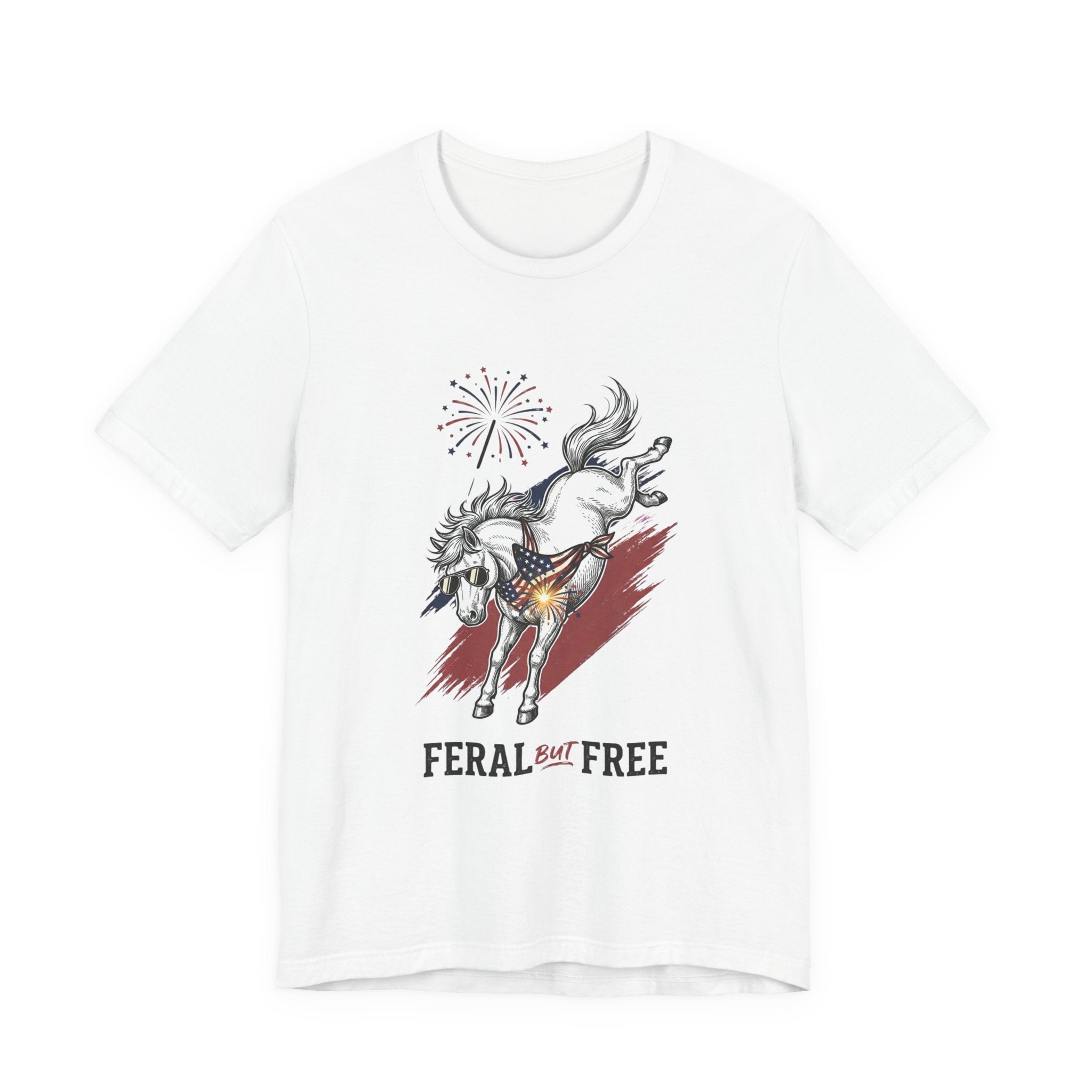Feral but Free horse illustration Tee | edgy ironic mental health humor