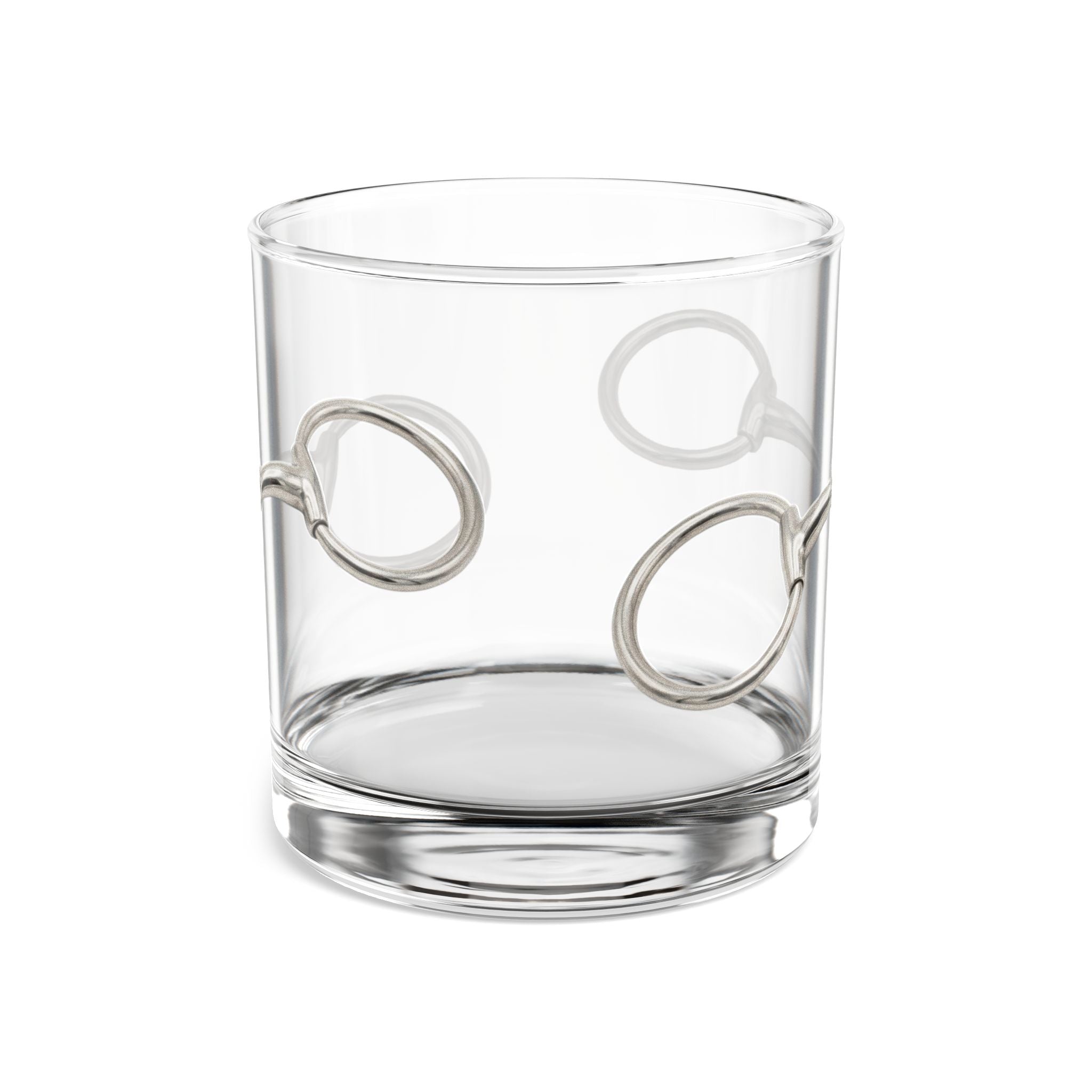 10oz Rocks Glass — Classy Silver Horsebit Design