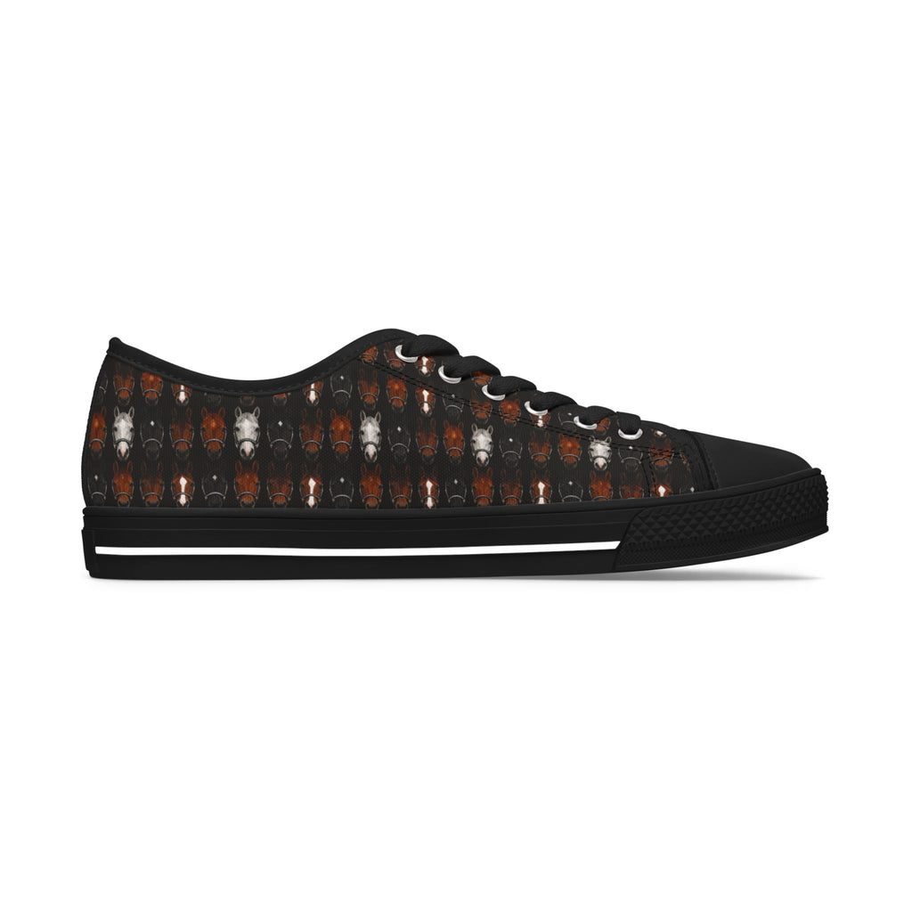 Womens Low Top Sneakers all over horse head print