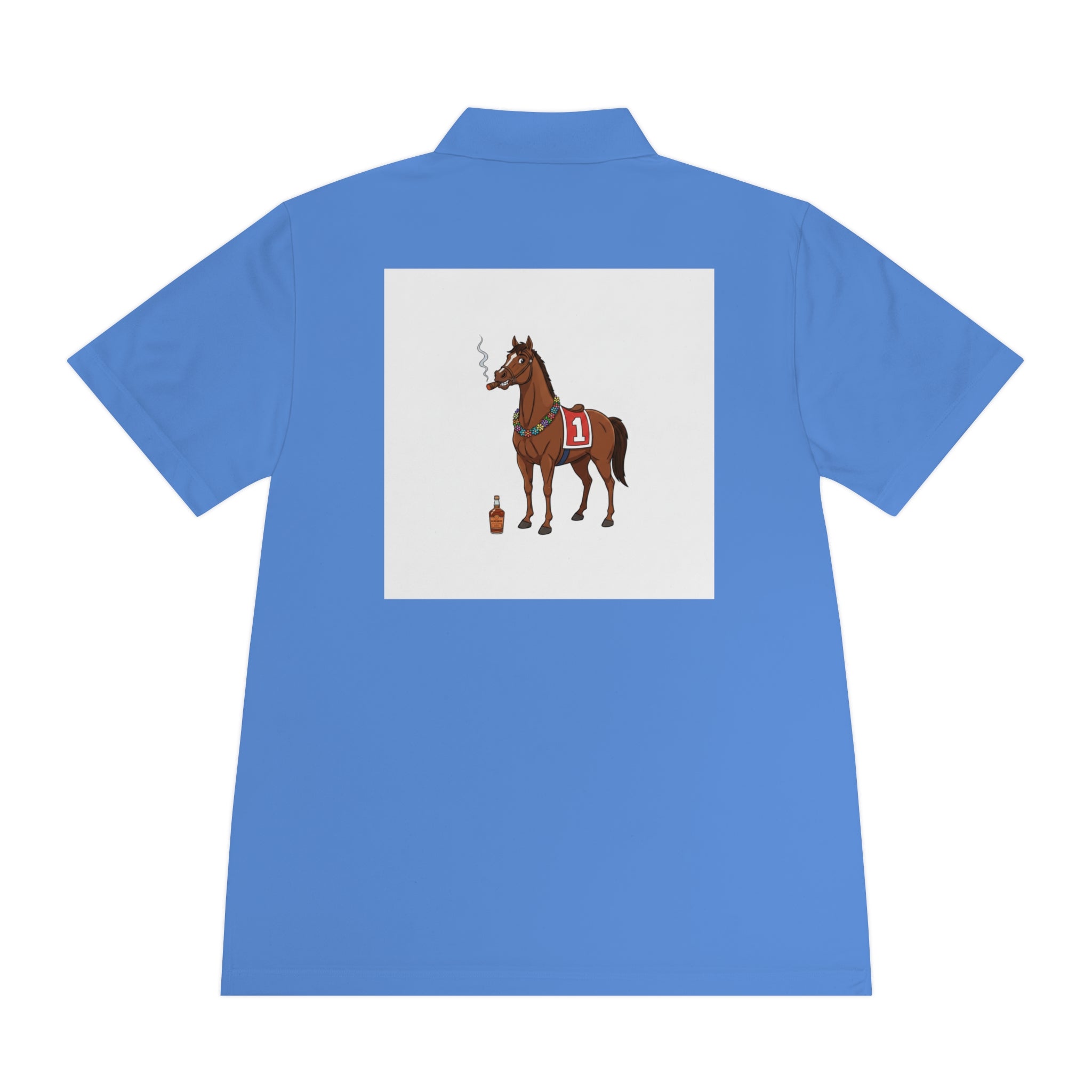 Horse Racing Polo Shirt — Vintage Jockey Saddle & Racing Horse Design