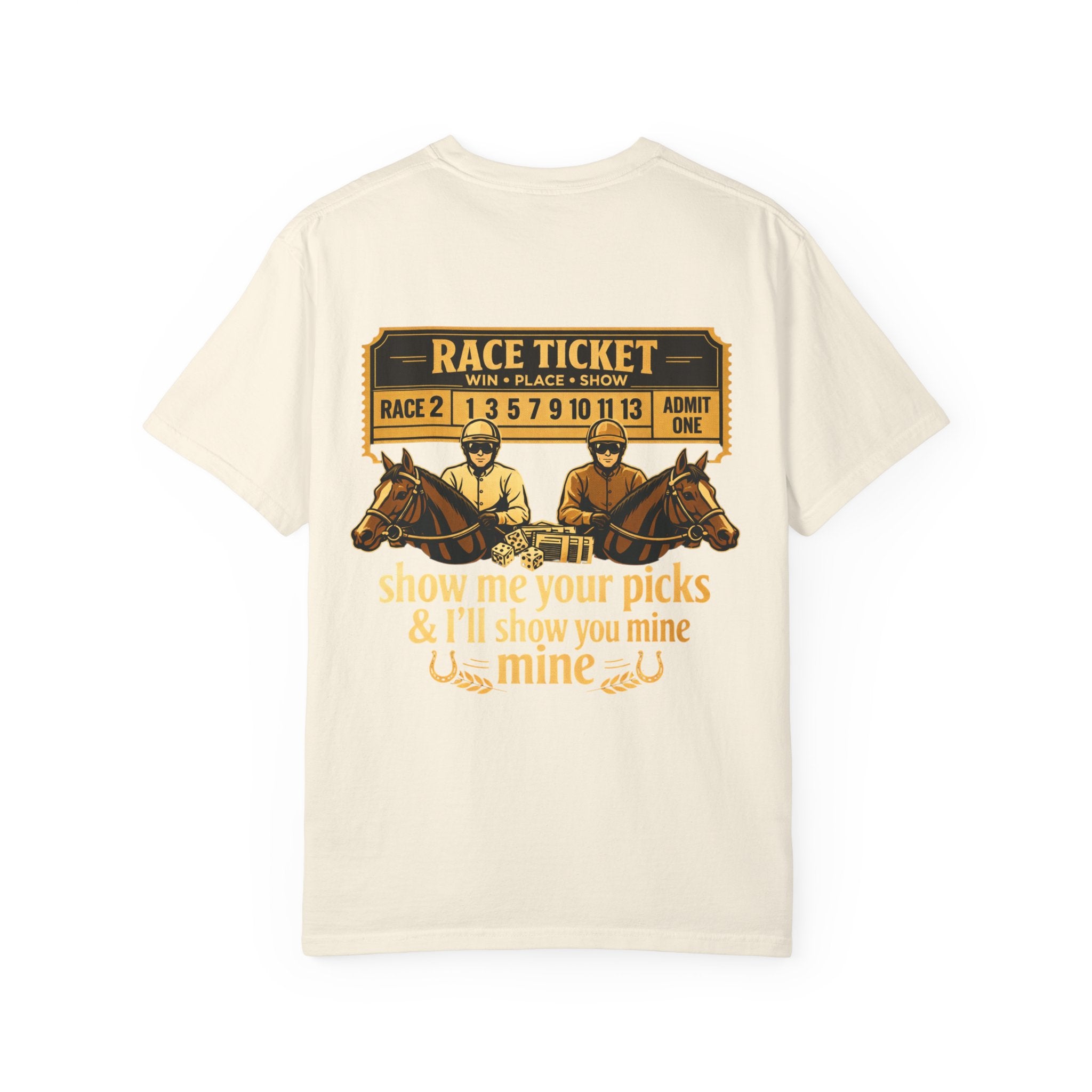 Horse Racing T-Shirt — "Show Me Your Picks" Vintage Race Ticket Design