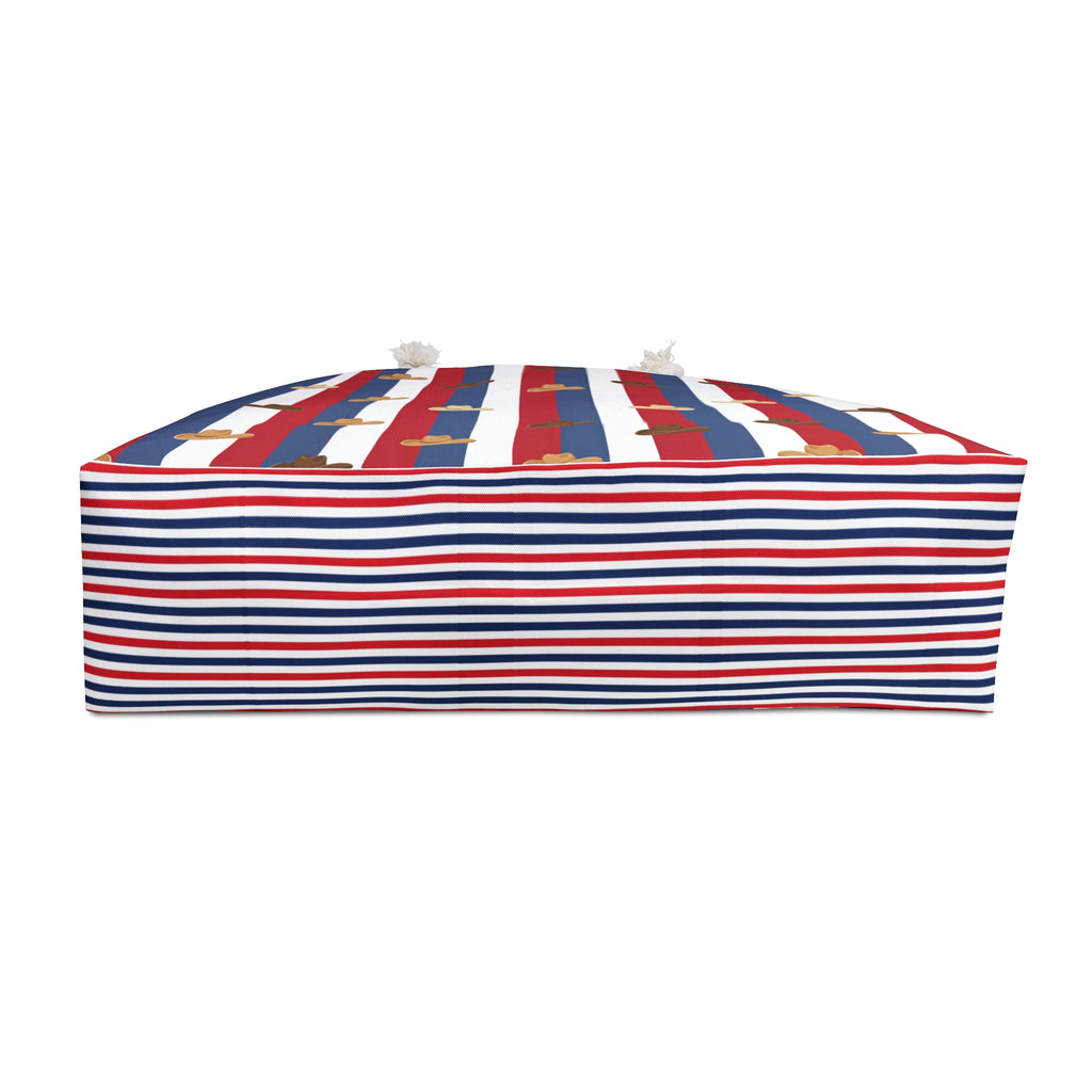 Patriotic Cowboy Hat Striped Weekender Bag — Red White Blue Travel Tote