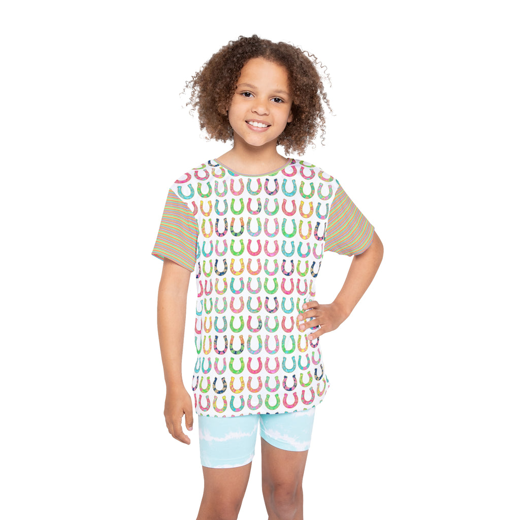 Kids Jersey — Colorful Horseshoe All-Over Print Sports Tee