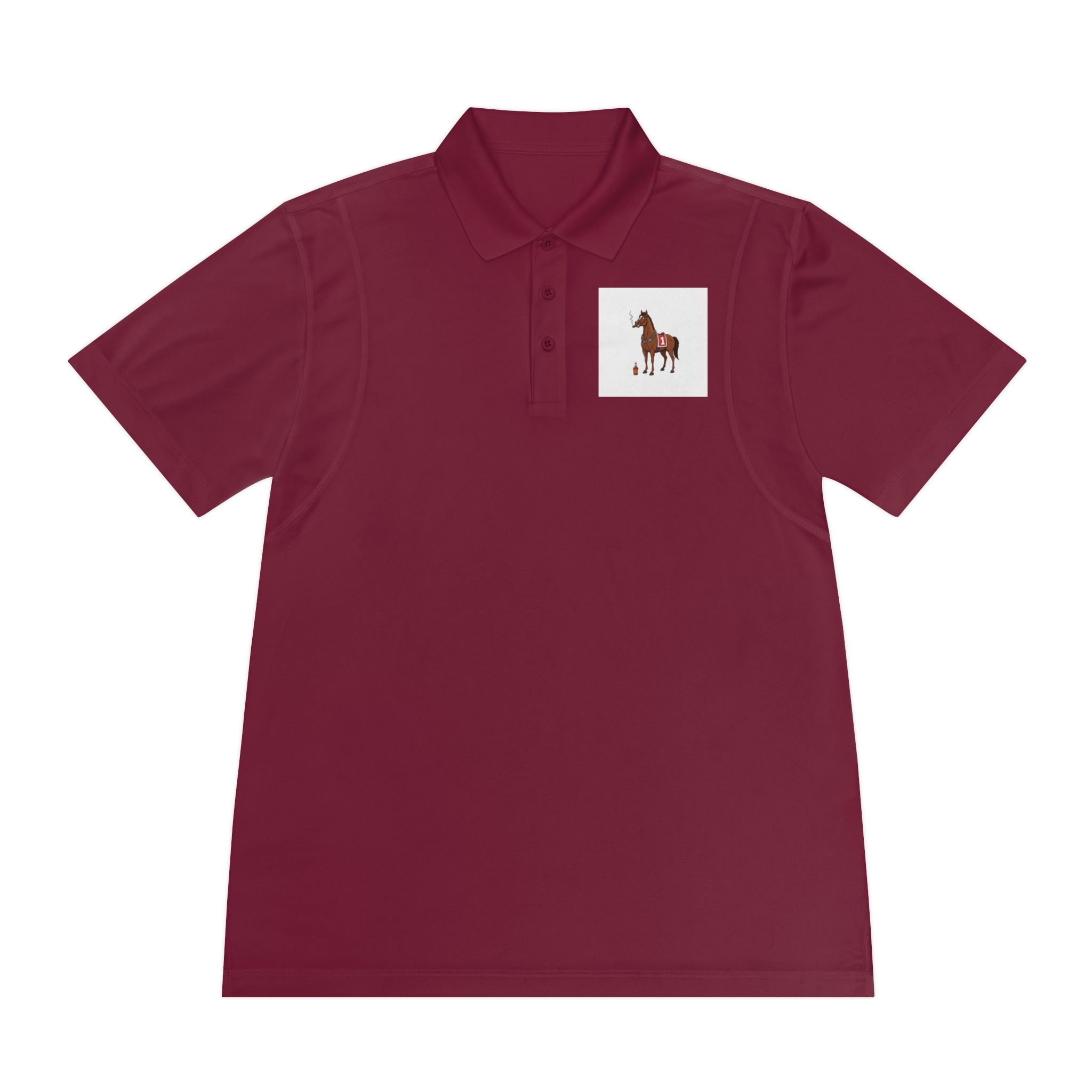Horse Racing Polo Shirt — Vintage Jockey Saddle & Racing Horse Design