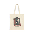 Vintage USA Typography Tote | 4th of July Americana, Stars & Denim Palette