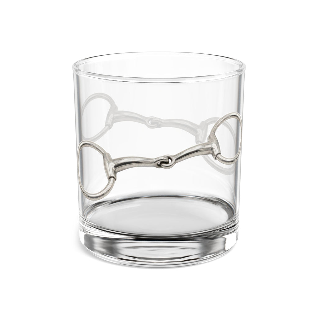 10oz Rocks Glass — Classy Silver Horsebit Design