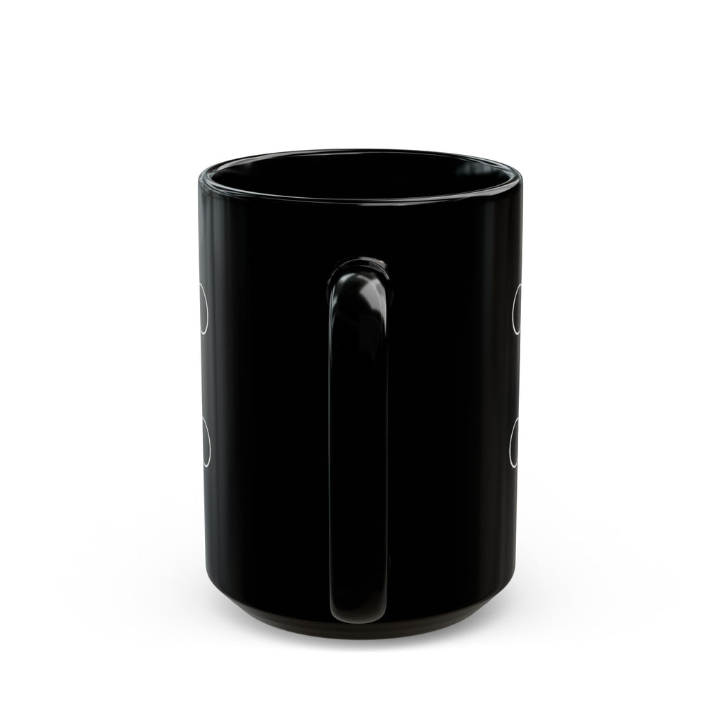 Equestrian Bit Pattern Black Coffee Mug — Horse Rider Gift