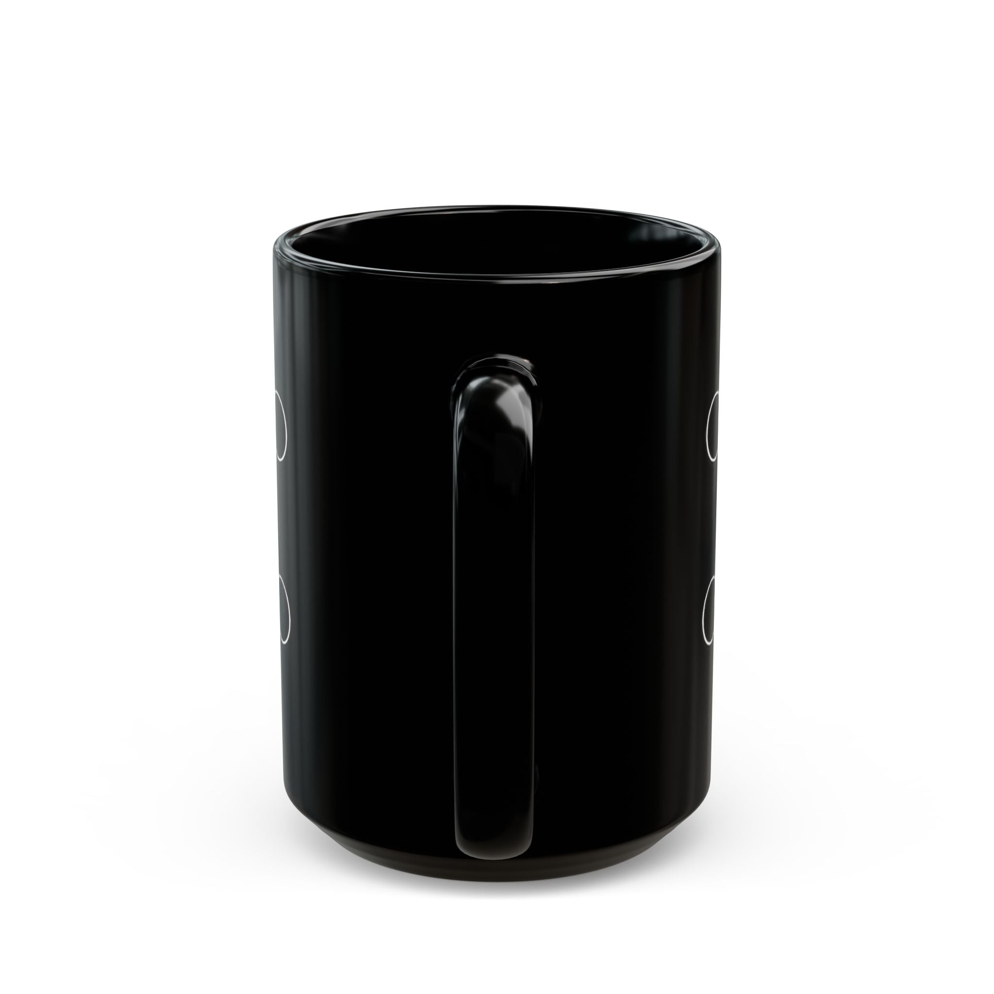 Equestrian Bit Pattern Black Coffee Mug — Horse Rider Gift