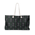 Equestrian Bit Pattern Weekender Bag — Dark Green & Black Travel Tote