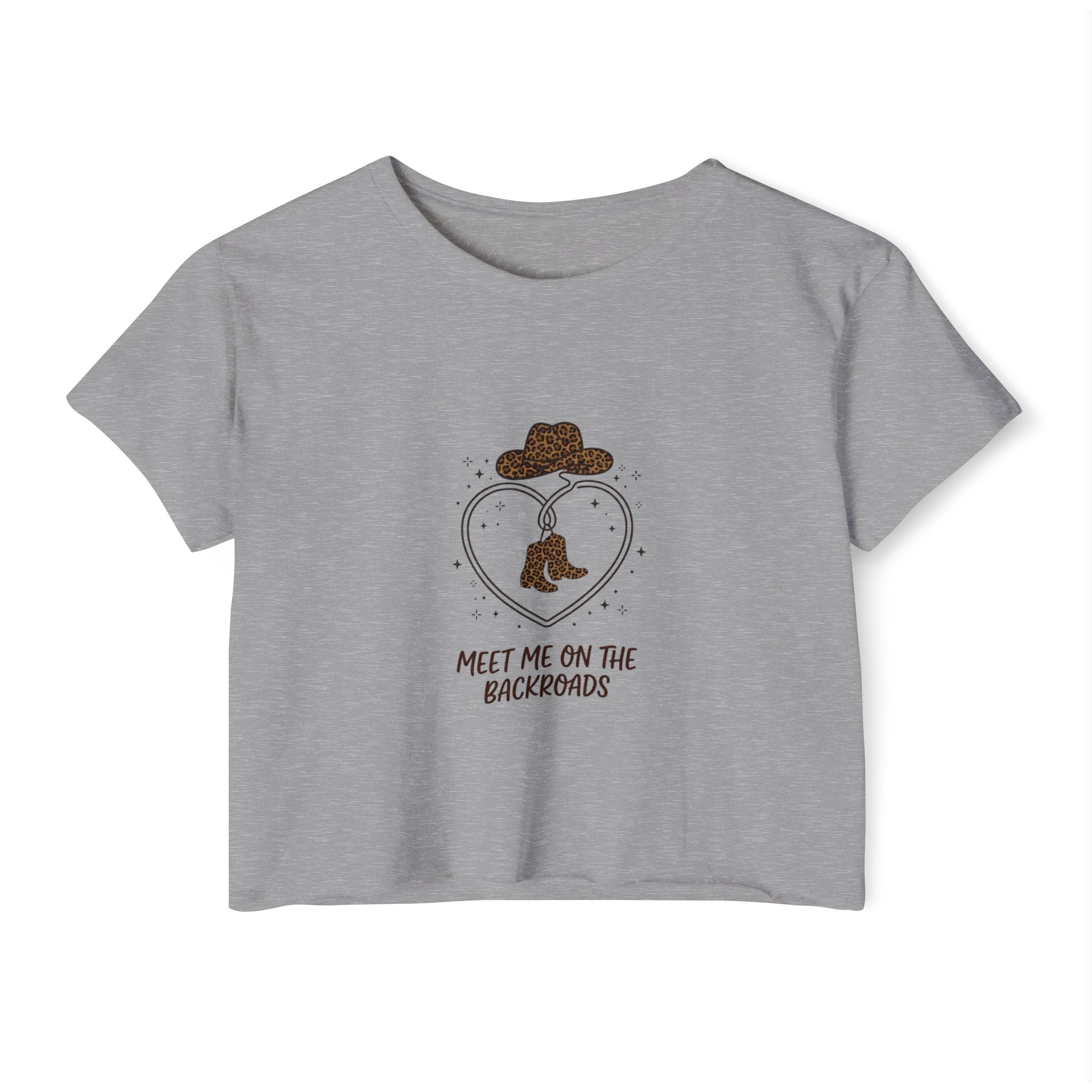 Festival Crop Top — "Meet Me on the Backroads" Country Cowgirl Graphic
