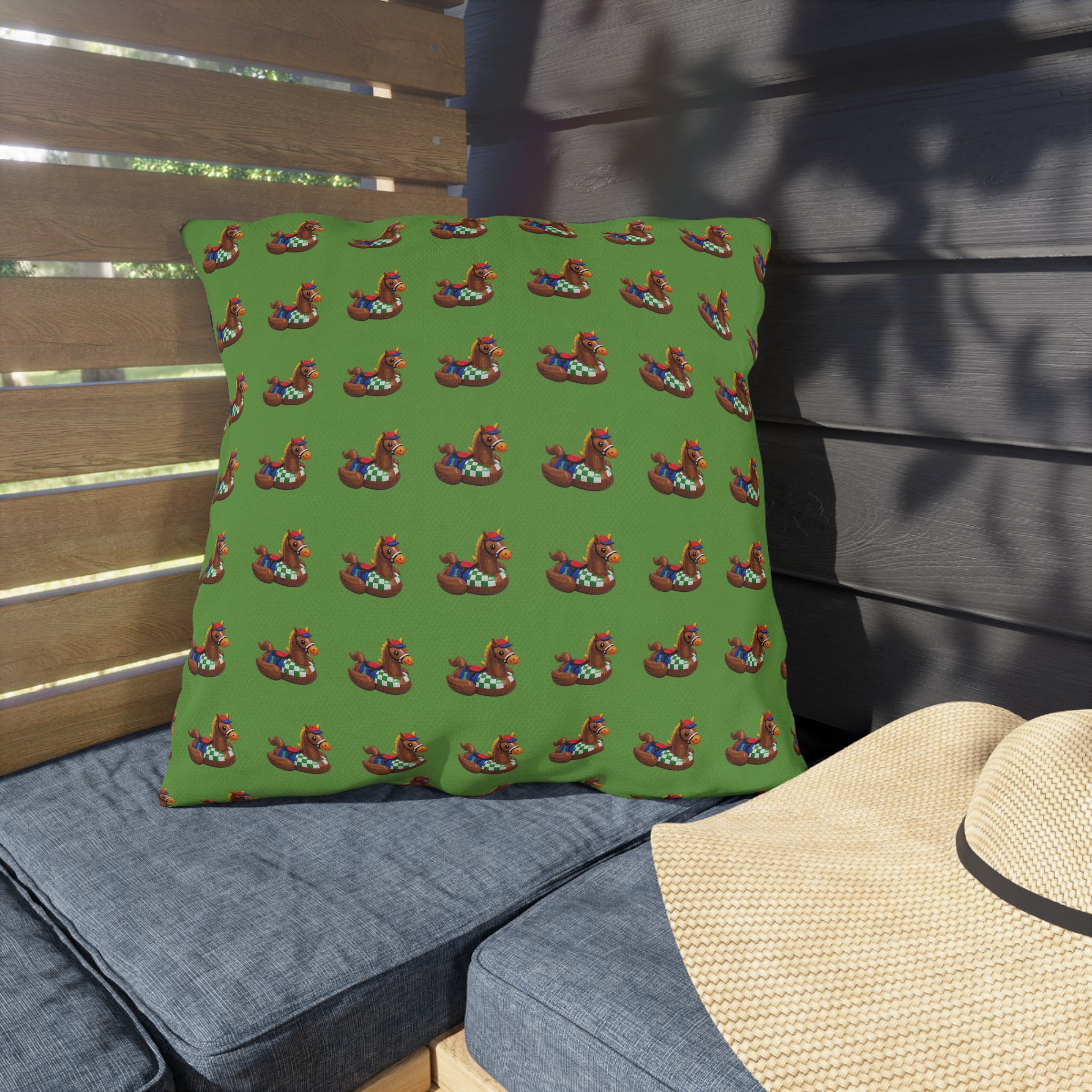 Green comical Horse Rubber Duck Pattern