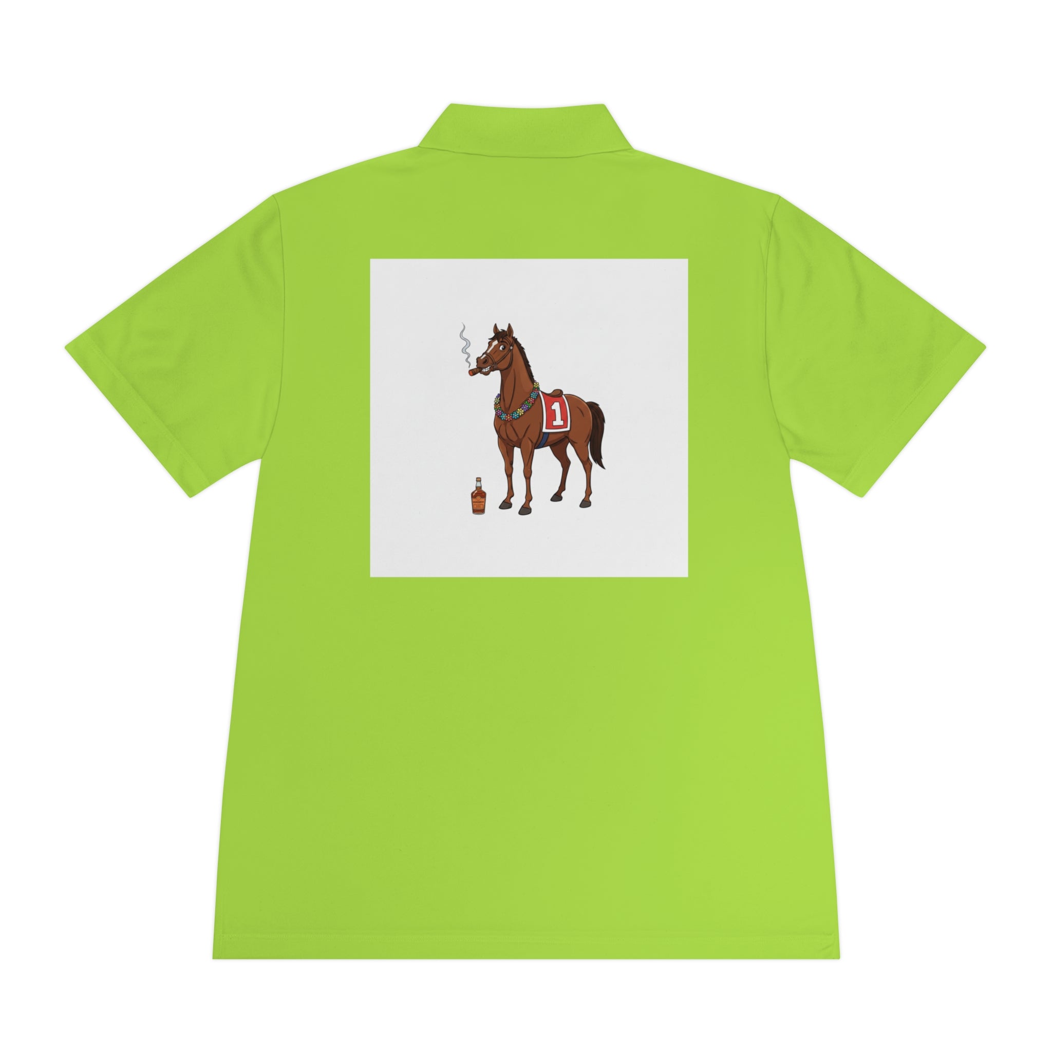 Horse Racing Polo Shirt — Vintage Jockey Saddle & Racing Horse Design