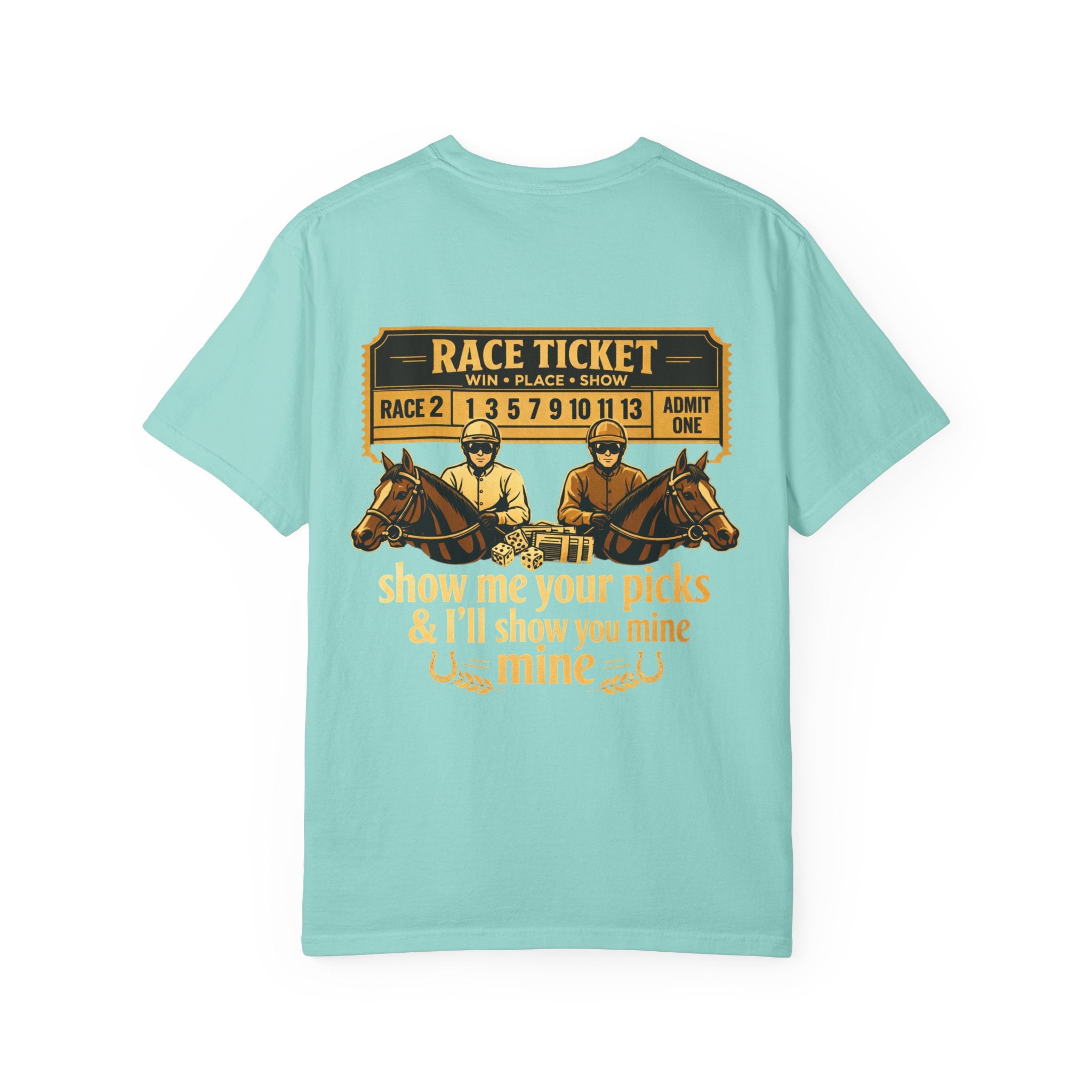 Horse Racing T-Shirt — "Show Me Your Picks" Vintage Race Ticket Design
