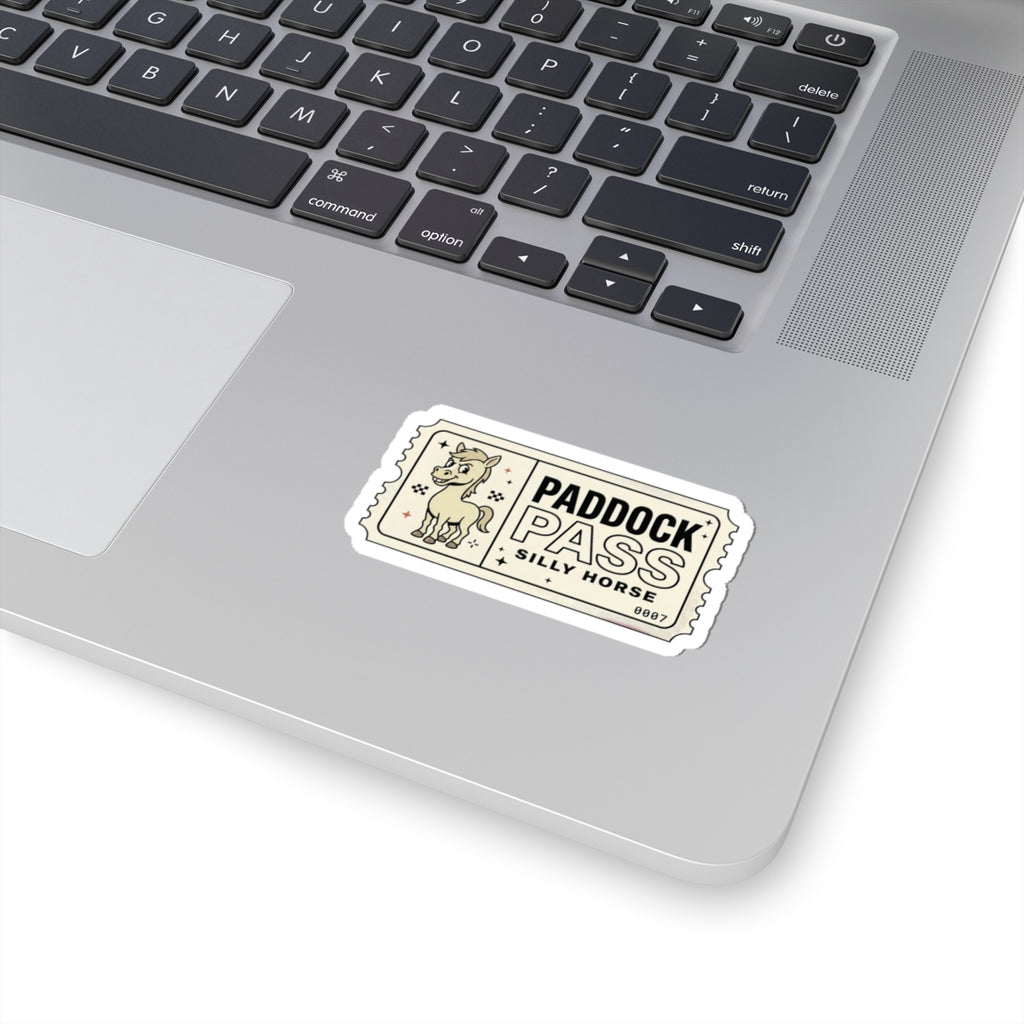 Paddock Pass Silly Horse Sticker | Racing Meme, Motorsport Decal