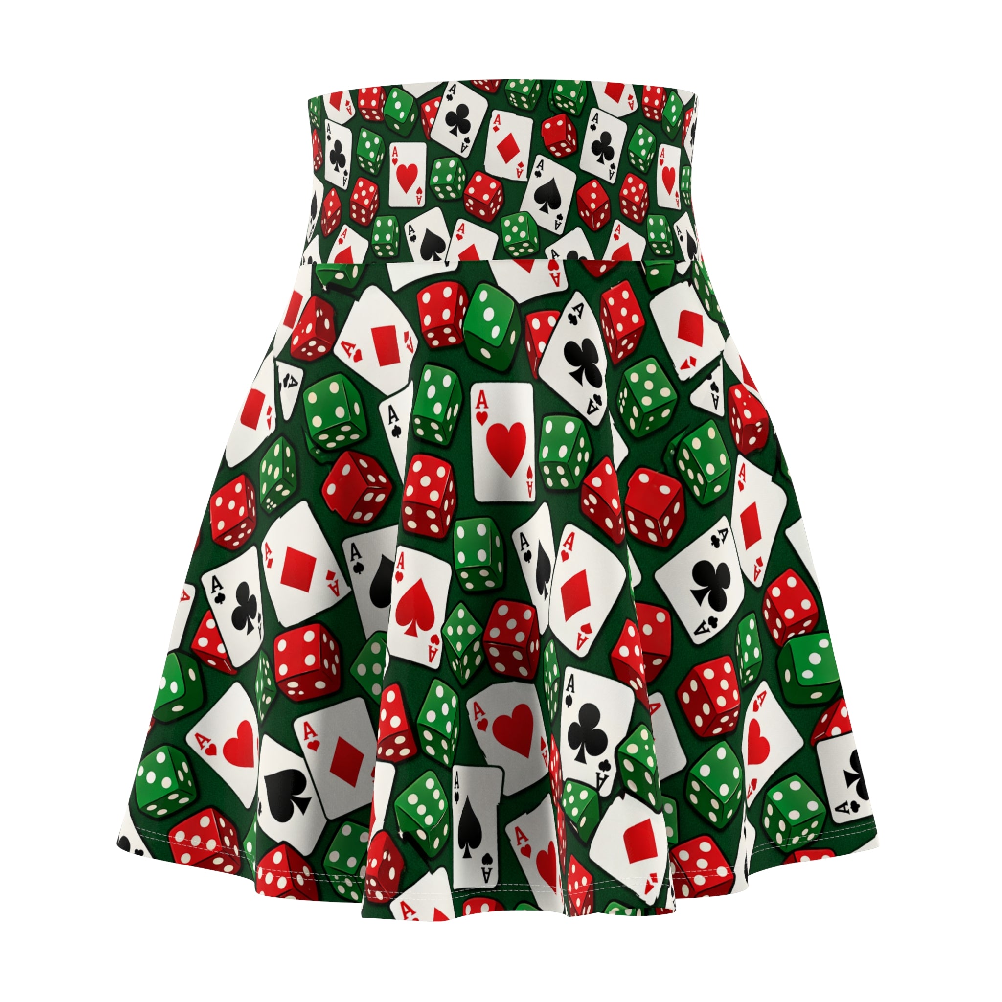 Casino Dice & Cards Skater Skirt Gambling Pattern