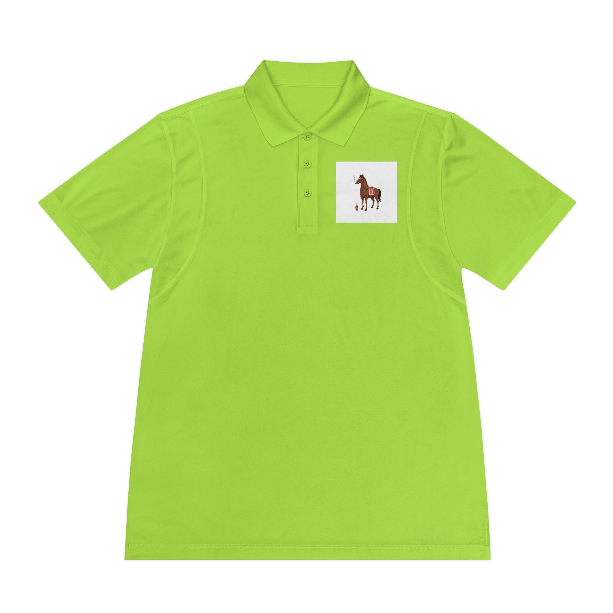 Horse Racing Polo Shirt — Vintage Jockey Saddle & Racing Horse Design