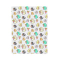 Cocktails and Cats Pattern Velveteen Plush Blanket — Cozy Kitty Throw