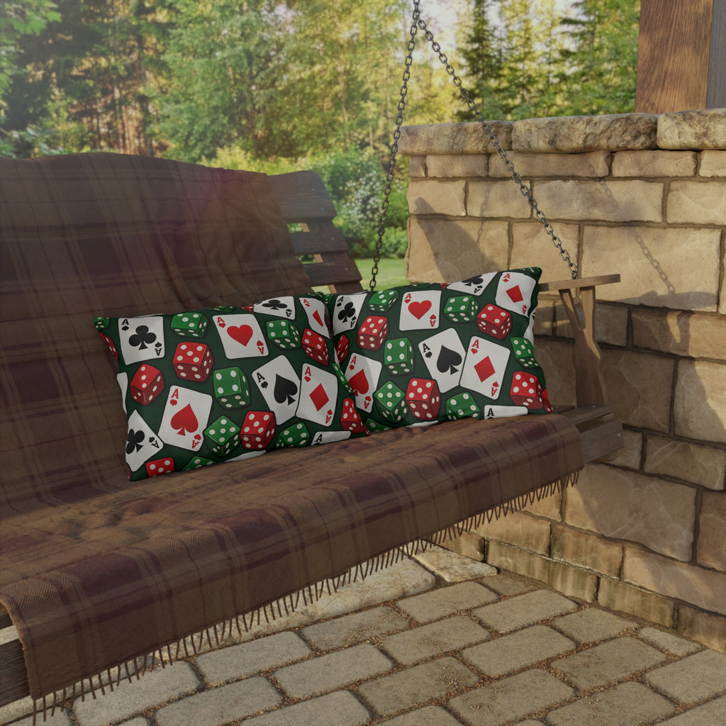 Casino Aces  Dice Outdoor Pillow — Poker Themed