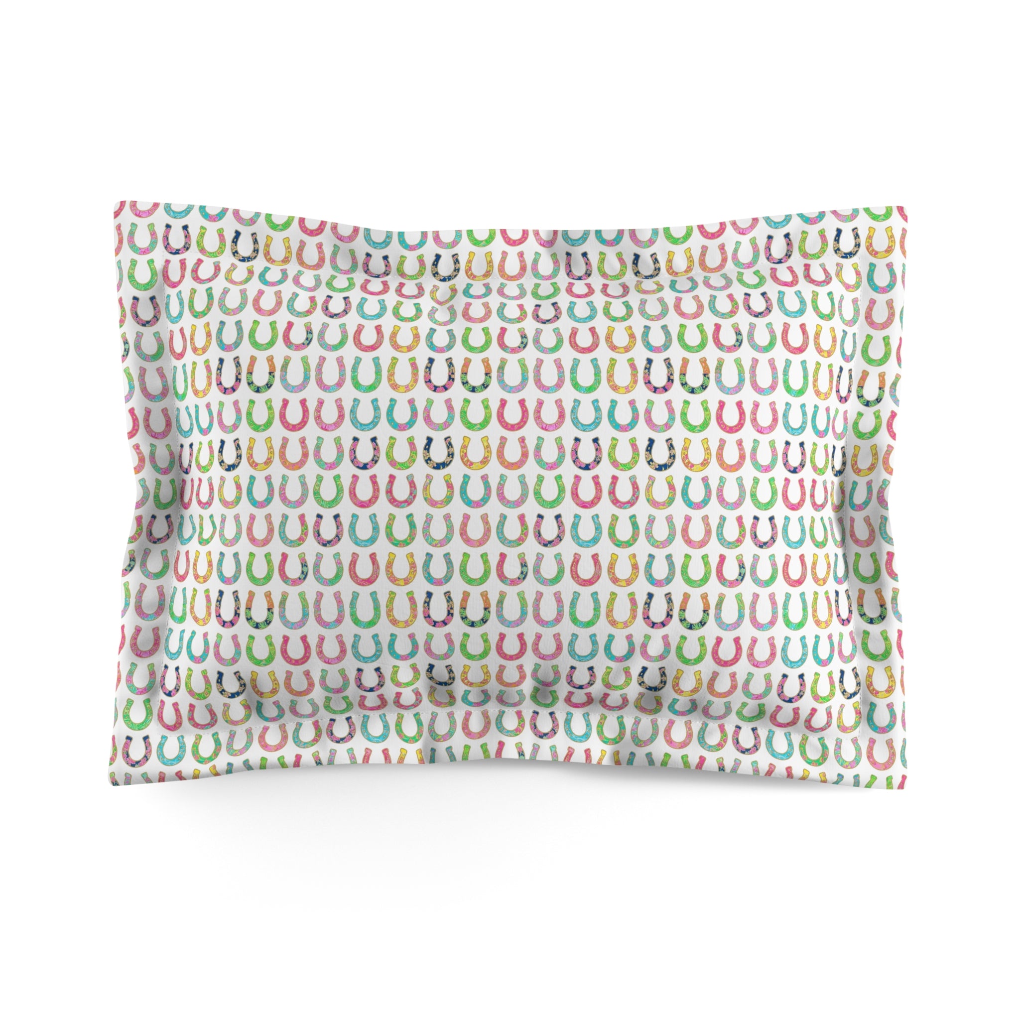 Pastel Horseshoe Pattern Pillow Sham — Lucky Farmhouse Decorative Pillowcase