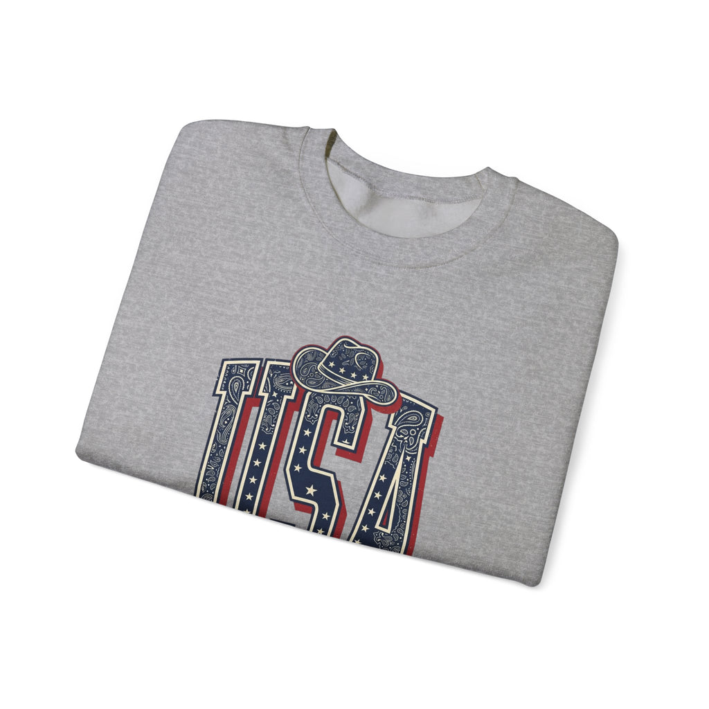 USA Vintage Americana Crewneck Sweatshirt | 4th of July Stars & Red White Blue