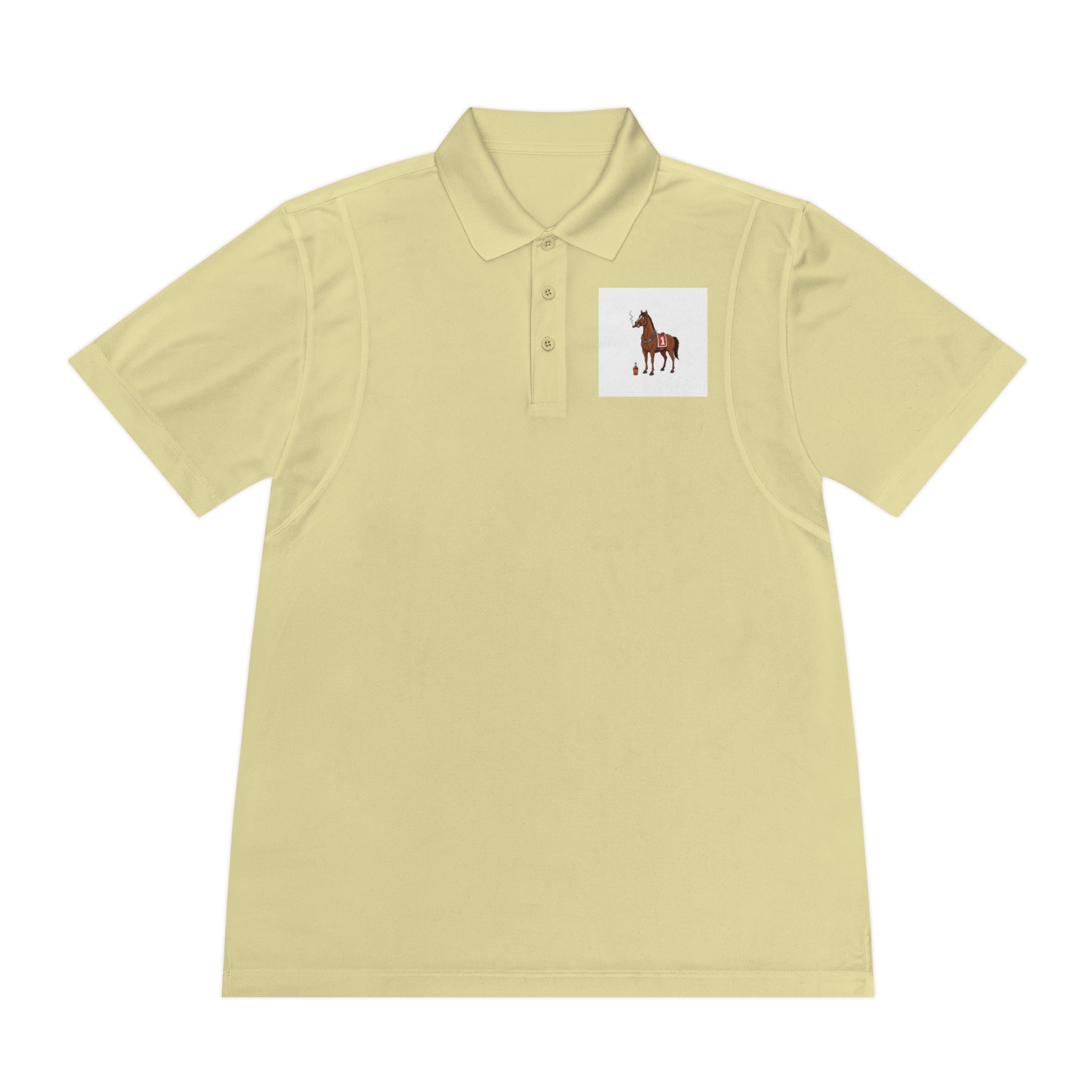 Horse Racing Polo Shirt — Vintage Jockey Saddle & Racing Horse Design