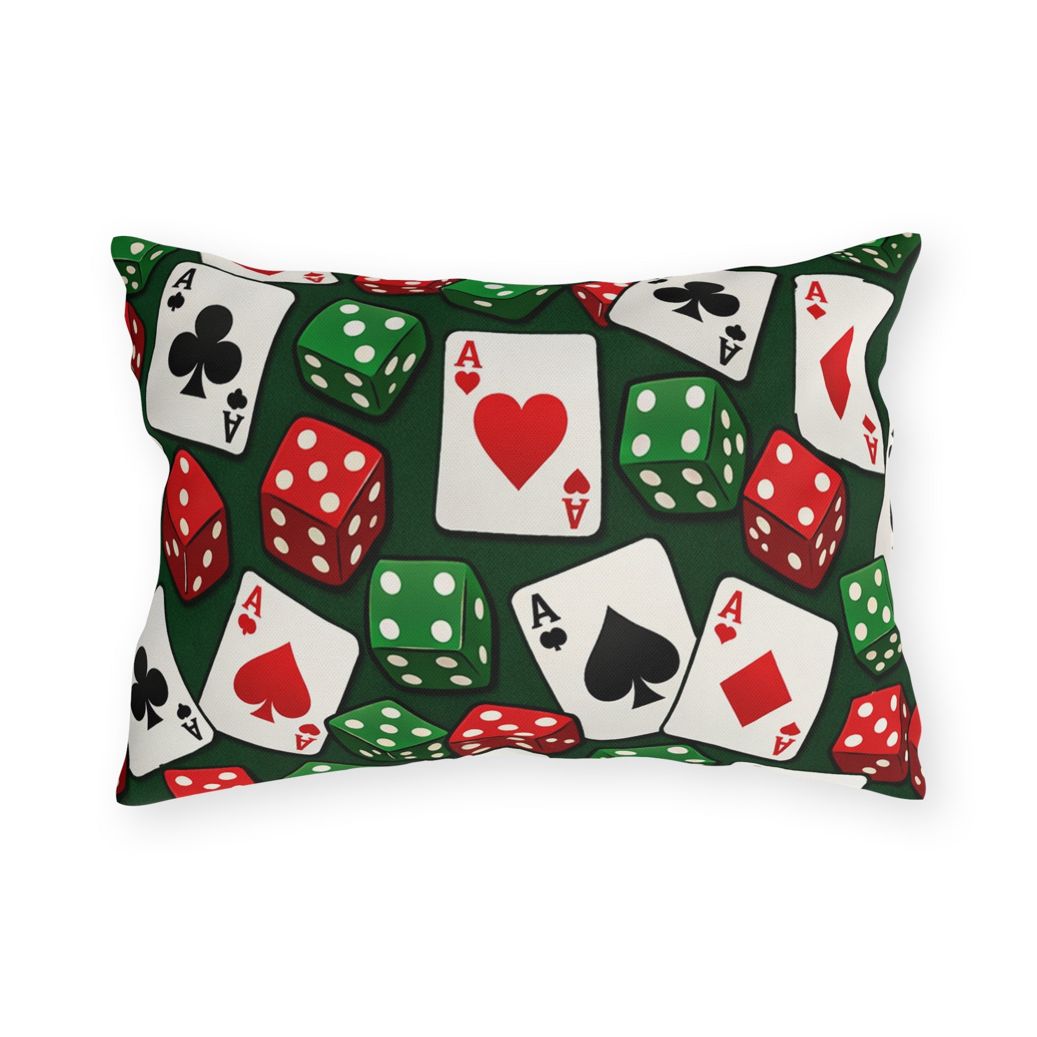 Casino Aces  Dice Outdoor Pillow — Poker Themed