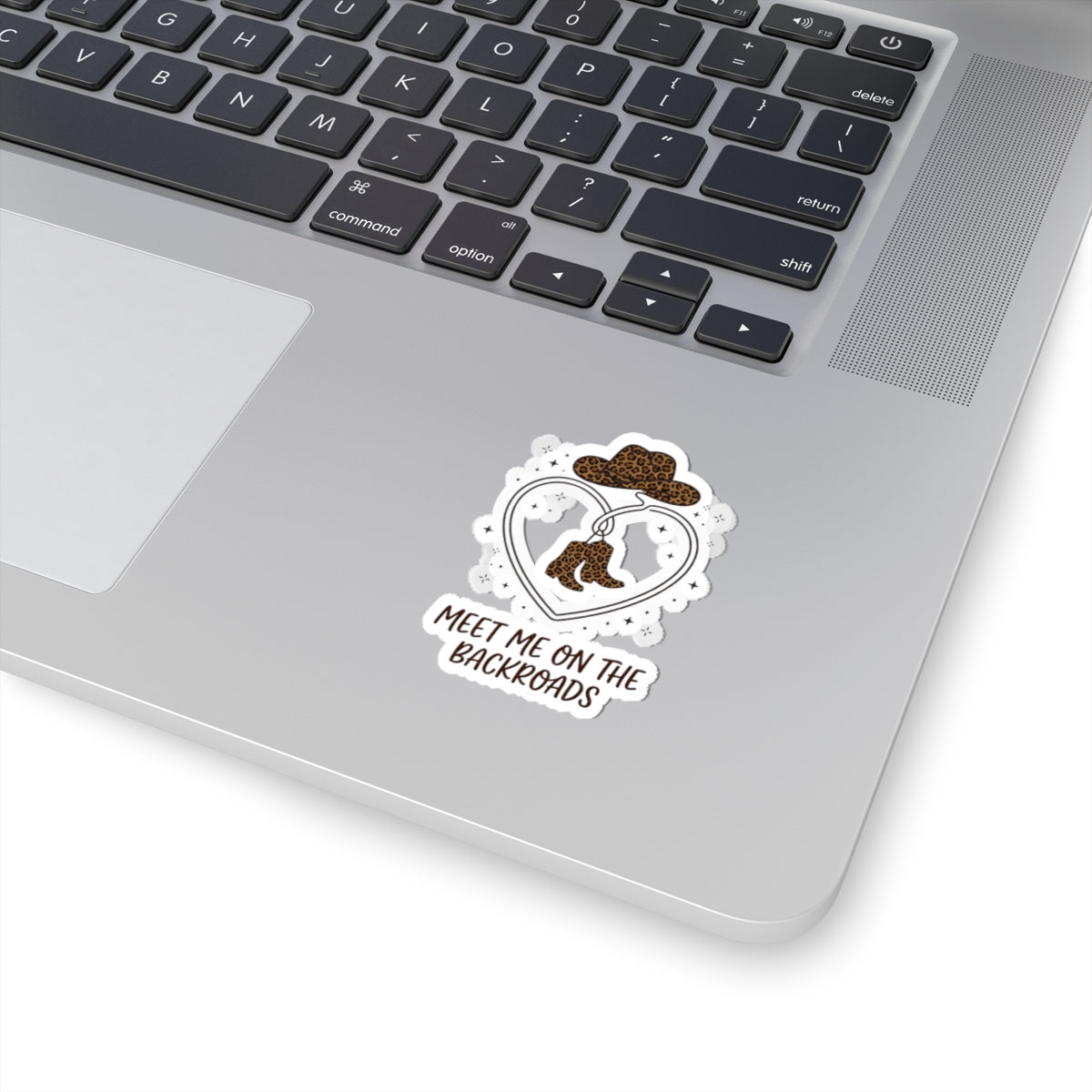 Meet Me on the Backroads Kiss-Cut Sticker | Country Aesthetic leopard cowgirl