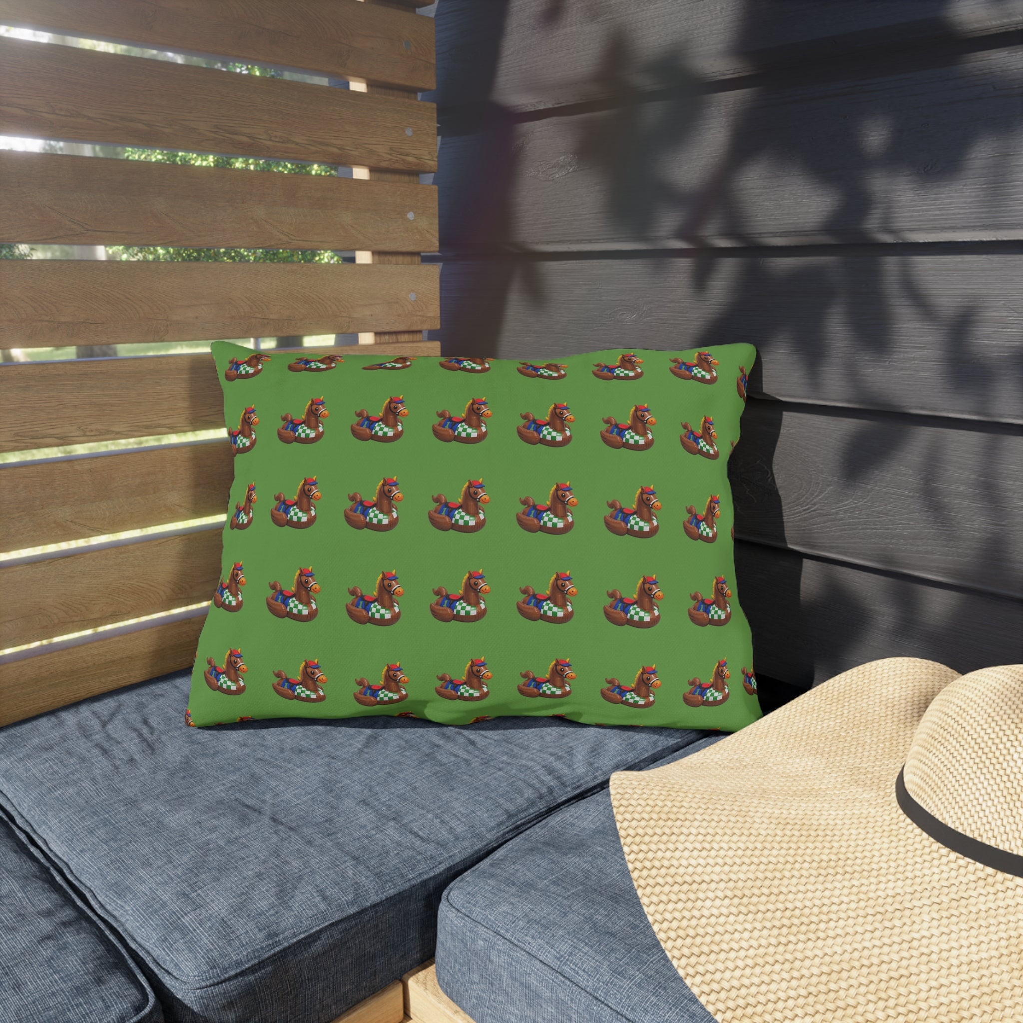 Green comical Horse Rubber Duck Pattern