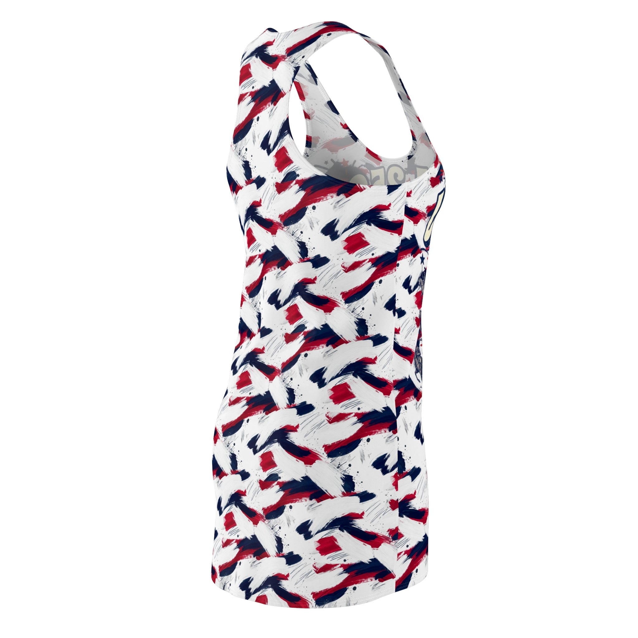 USA 250th Anniversary Racerback Dress — Patriotic Red White & Blue Celebration Dress