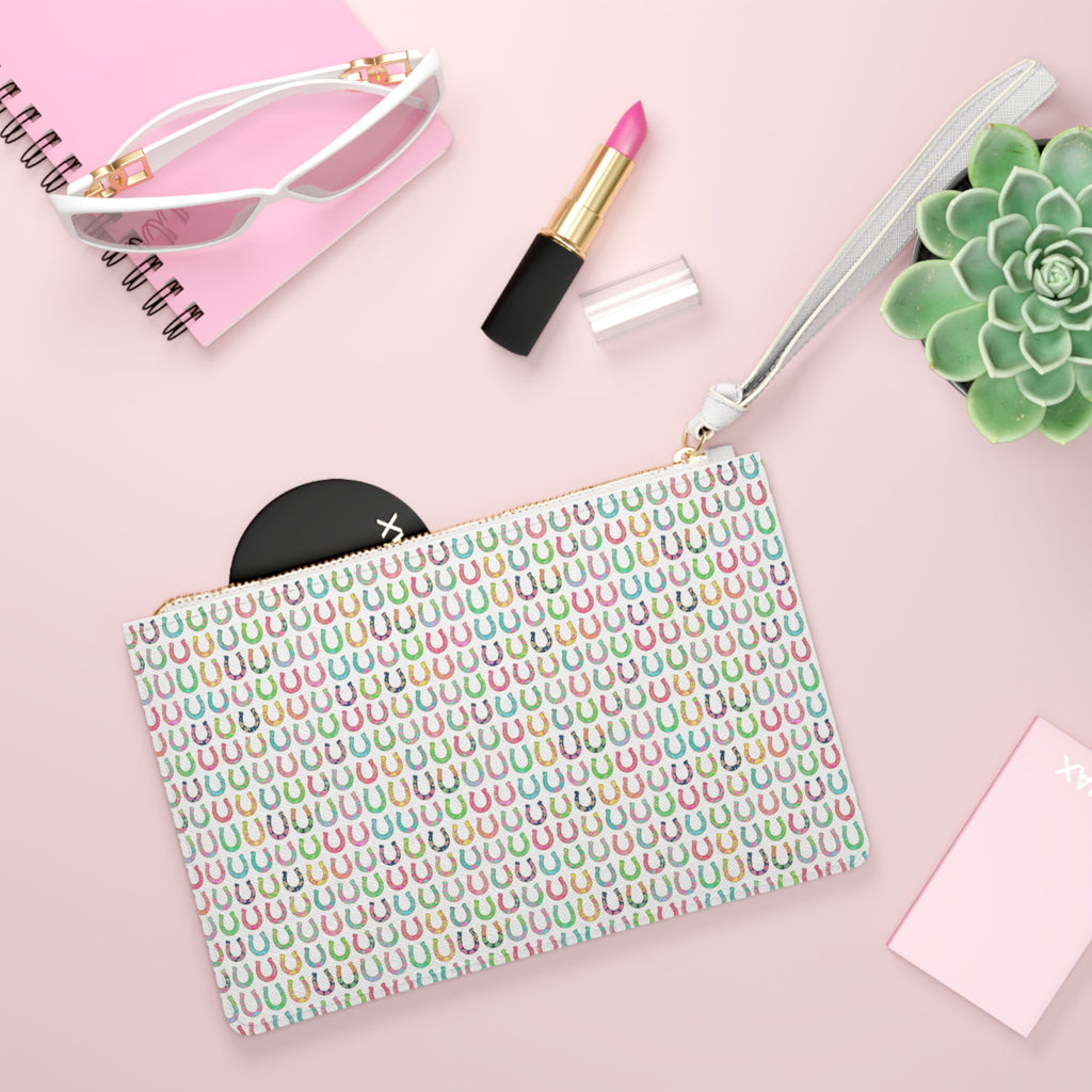 Lucky Horseshoe Pattern Clutch Bag – Colorful Western Charm Wristlet