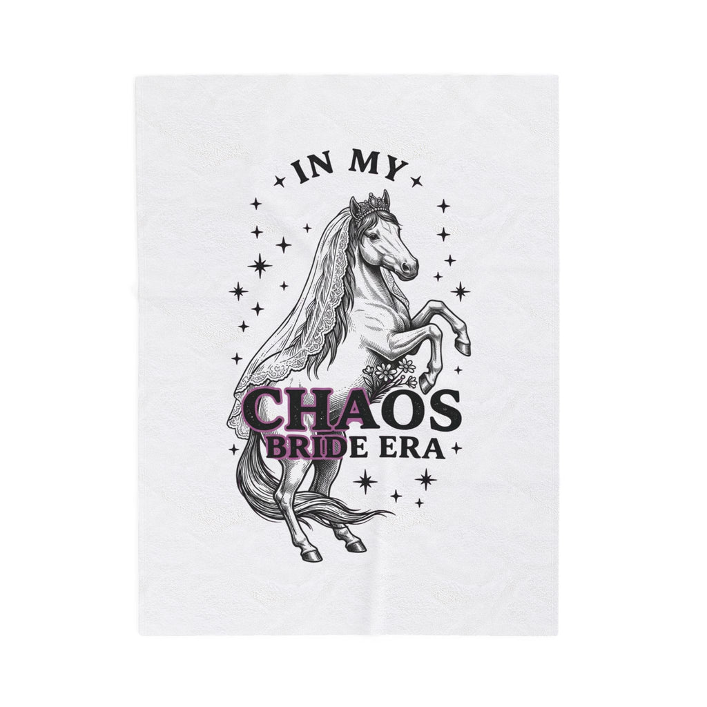 Velveteen Plush Blanket - "In My Chaos Bride Era" Horse Bridal Throw