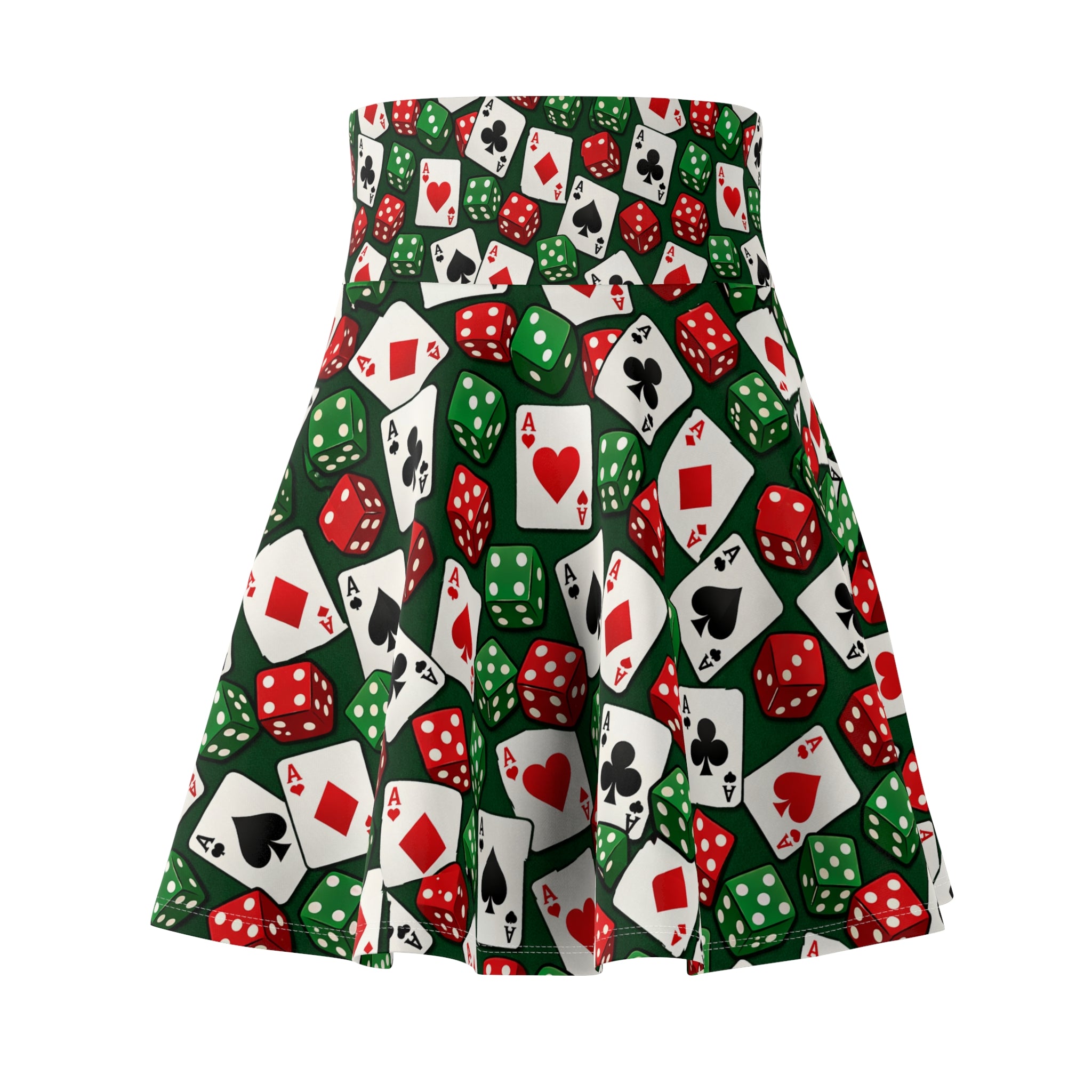 Casino Dice & Cards Skater Skirt Gambling Pattern