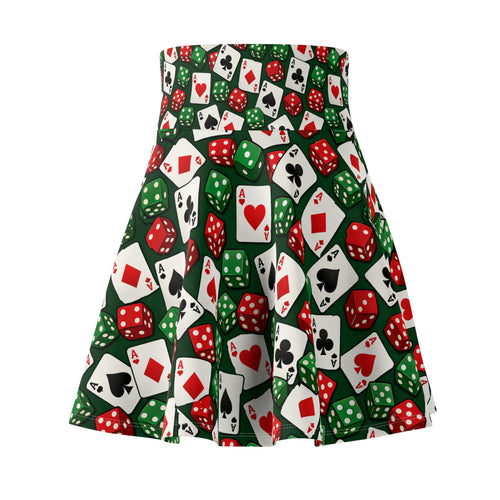 Casino Dice & Cards Skater Skirt Gambling Pattern