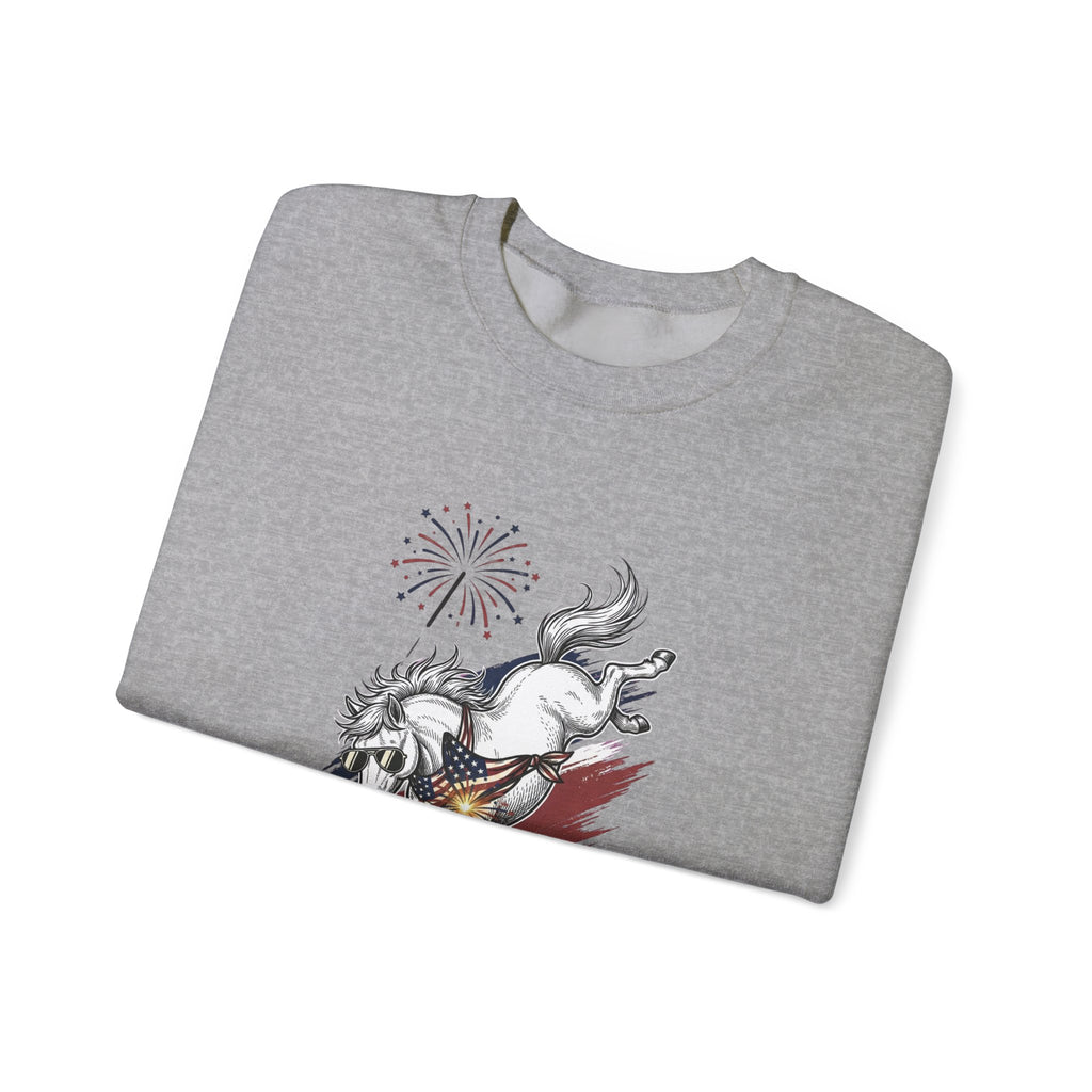 Feral but Free horse illustration Sweatshirt | quirky millennial humor