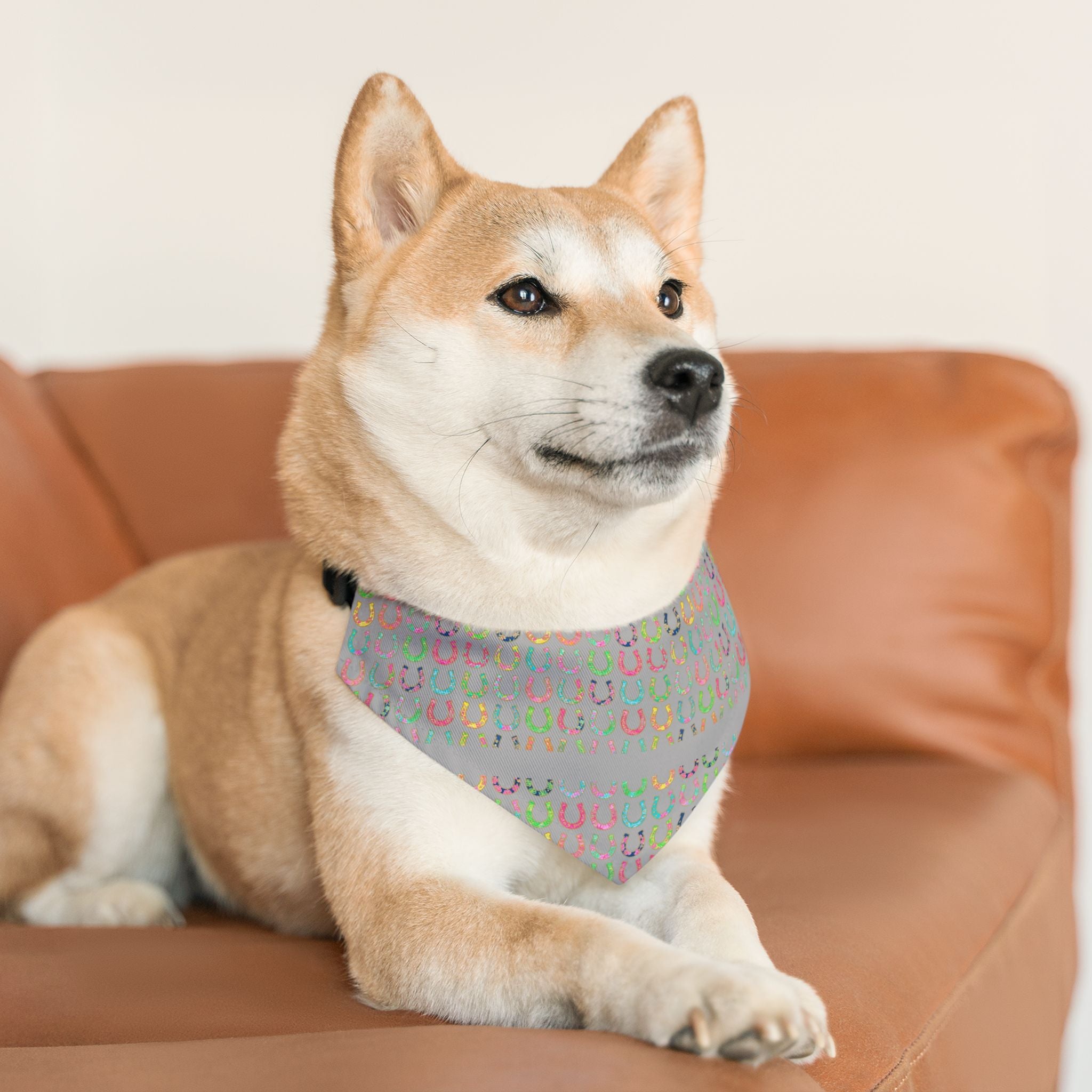 Pastel Horseshoe Bandana Collar for Dogs – Lucky Pet Scarf