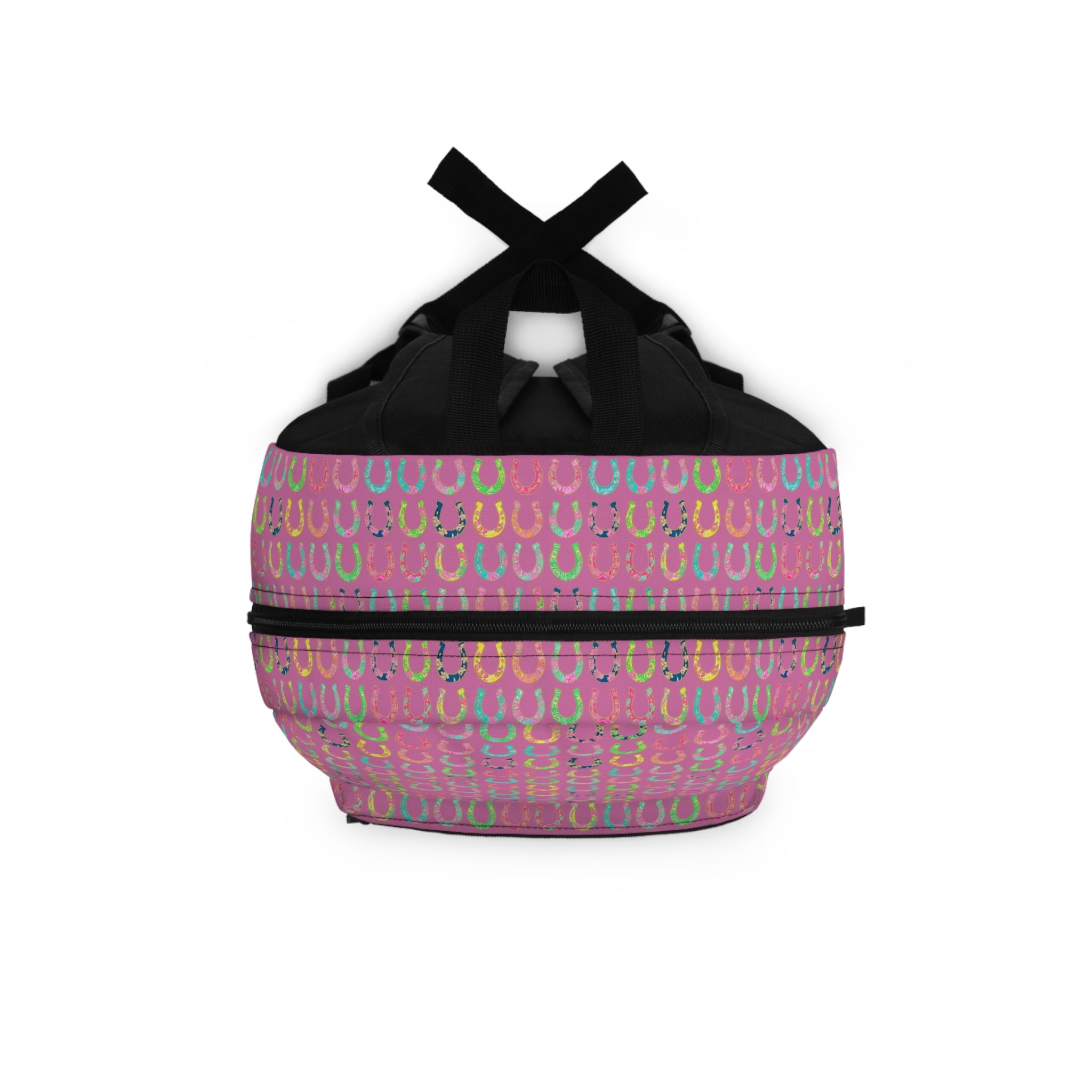 Pink Horseshoe Pattern Backpack — Cute Lucky Charm School Bag