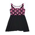 Women's Skater Dress Pink And Black Horse Print