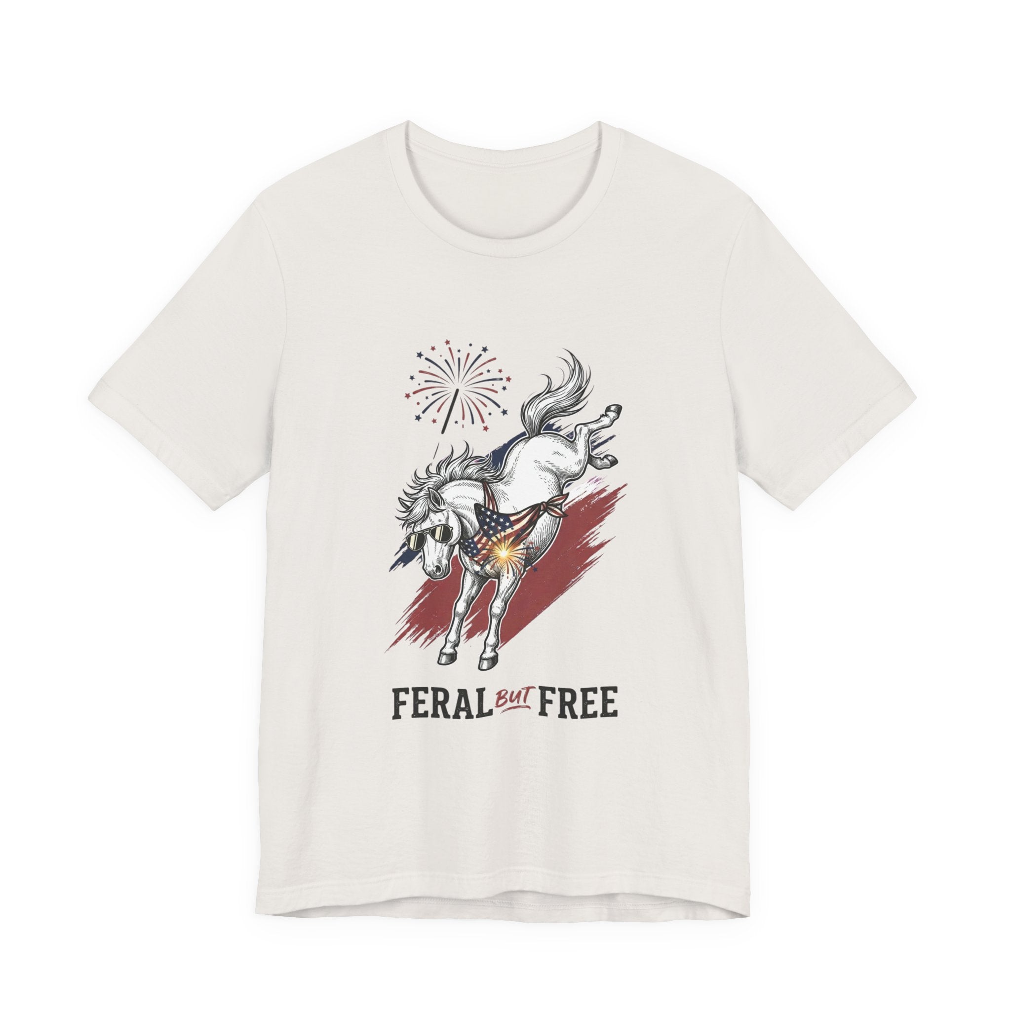 Feral but Free horse illustration Tee | edgy ironic mental health humor