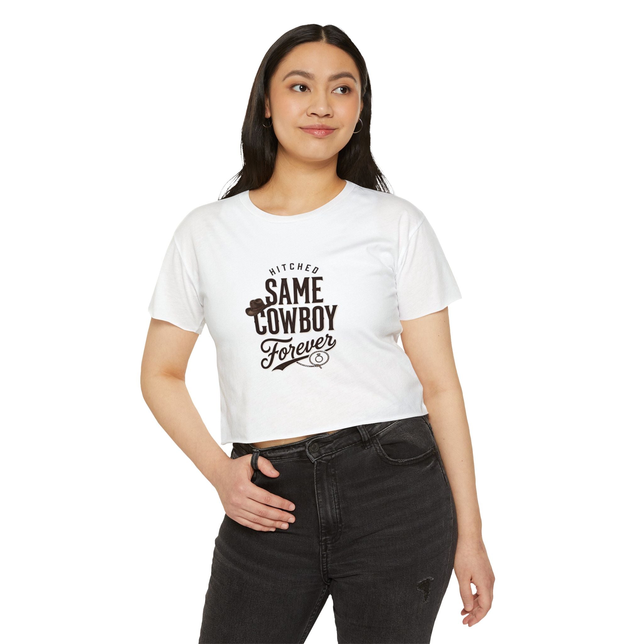 Same Cowboy Forever Crop Top — Women's Western Festival Tee