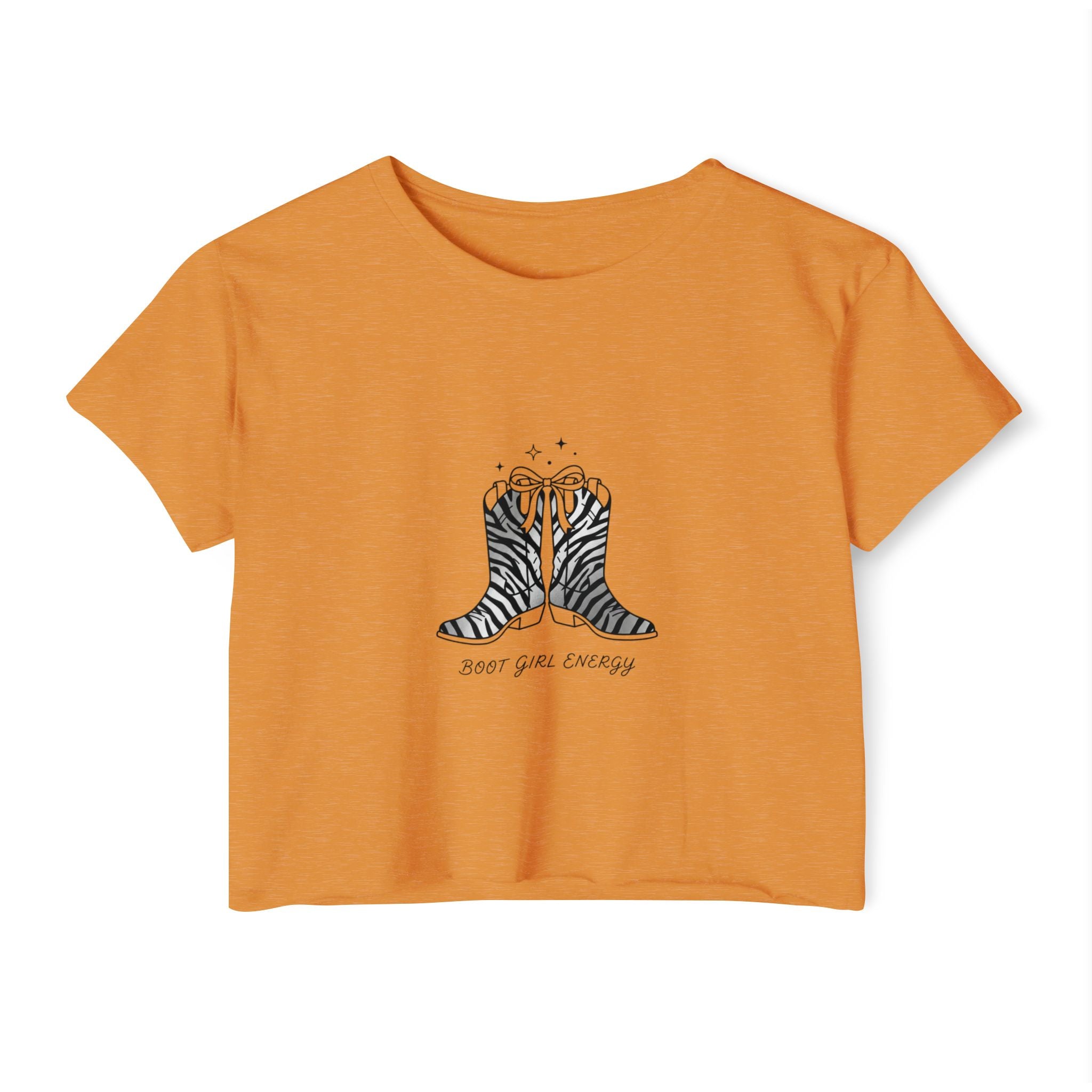 Cowgirl Boots Crop Top — "Boot Girl Energy" Festival Tee