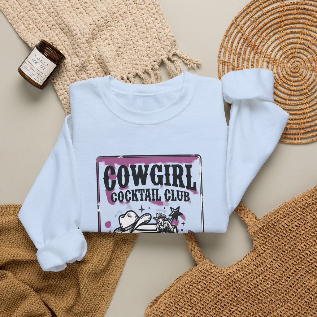 Cowgirl Cocktail Club Crewneck | Country Aesthetic, Western Graphic