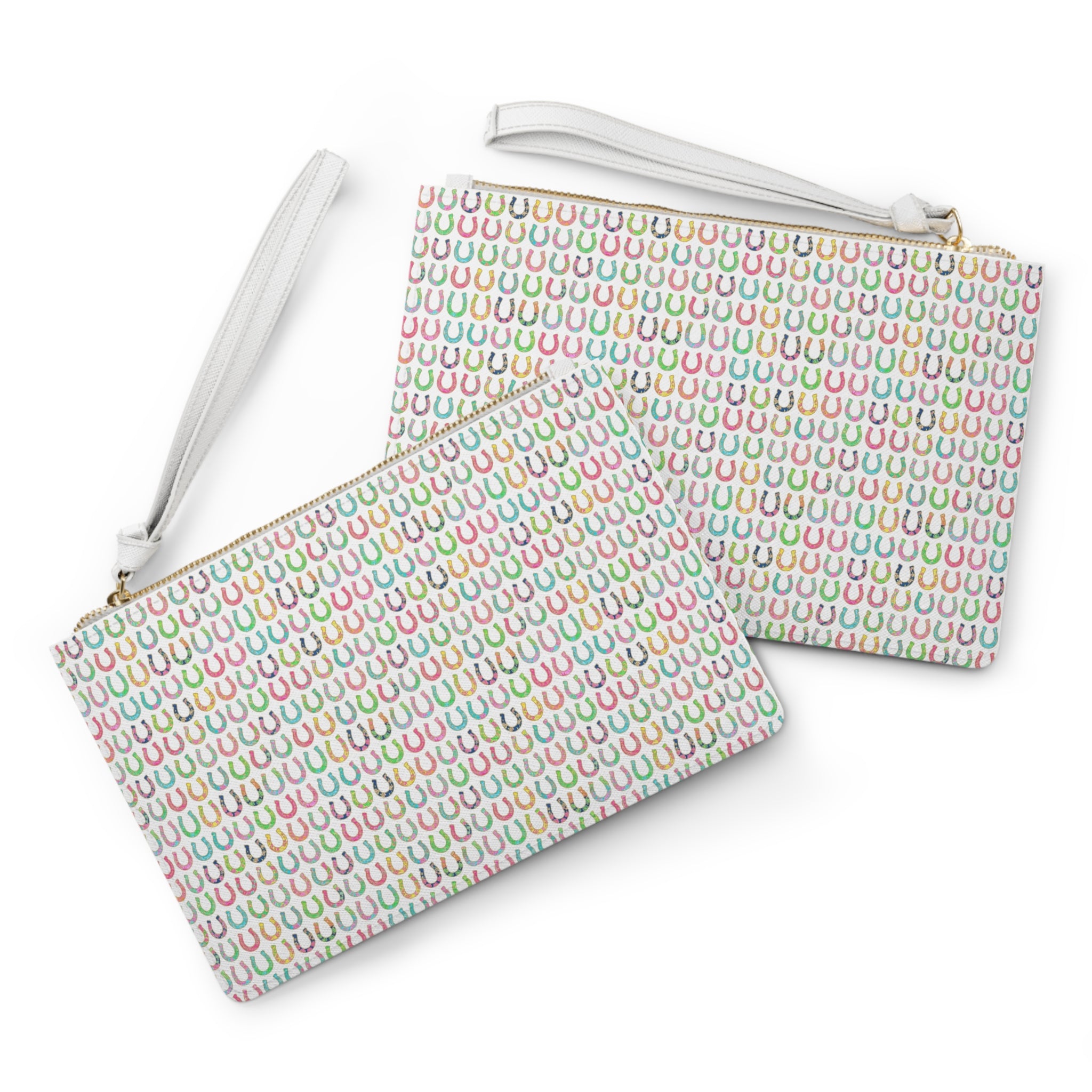 Lucky Horseshoe Pattern Clutch Bag – Colorful Western Charm Wristlet