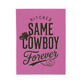 Velveteen Plush Blanket – “Hitched: Same Cowboy Forever” Western Wedding Throw