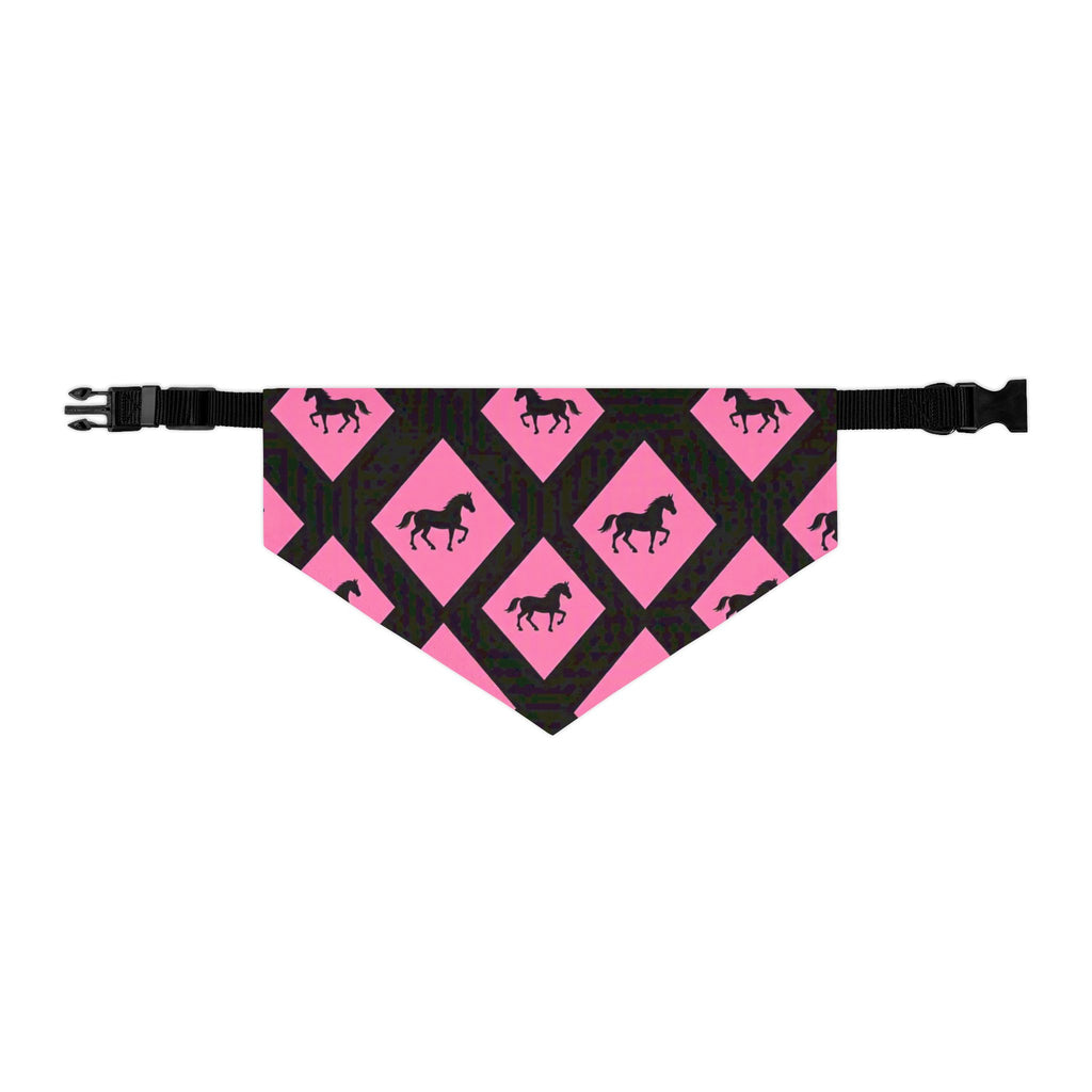 Pink Horse Diamond Pet Bandana Collar — Stylish Dog & Cat Accessory