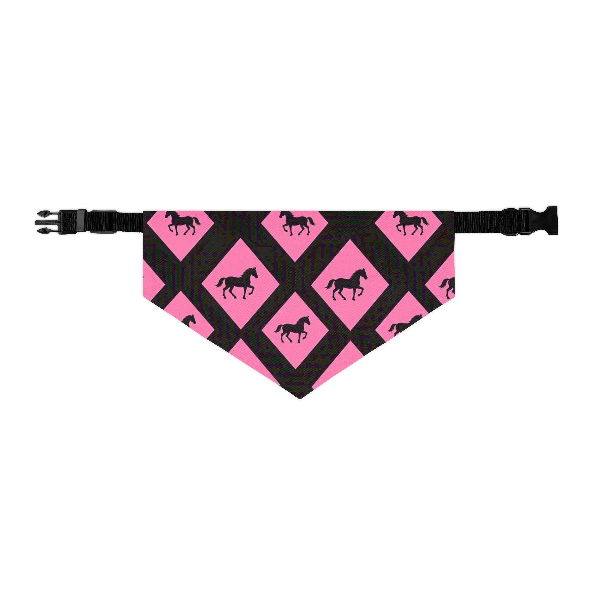 Pink Horse Diamond Pet Bandana Collar — Stylish Dog & Cat Accessory
