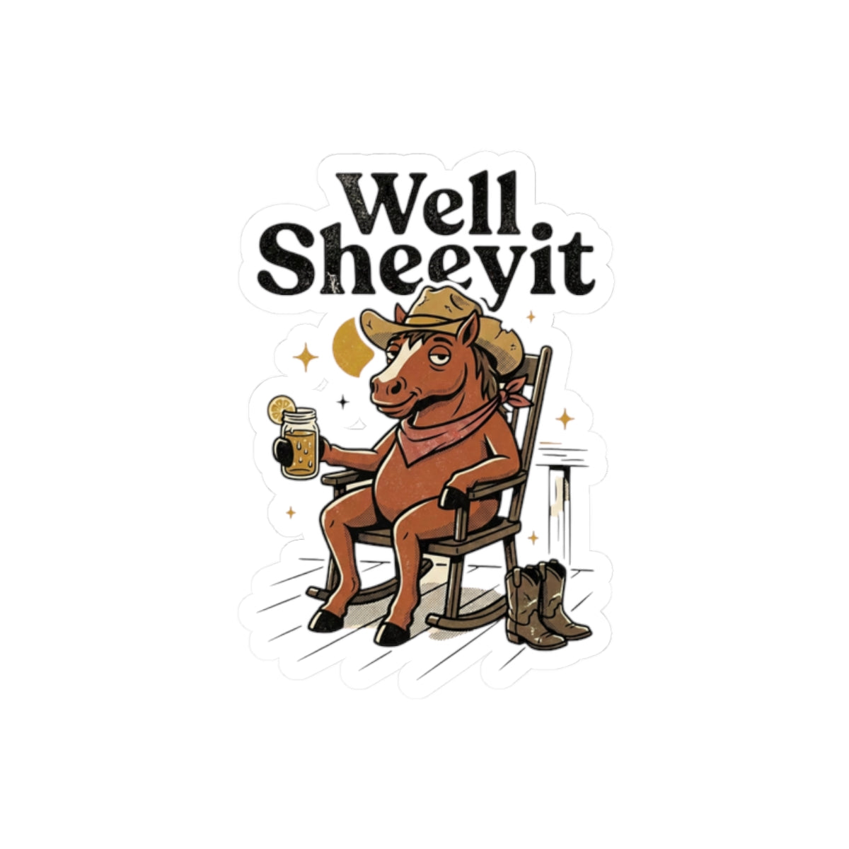 Well Sheeyit Horse Sticker | Vintage Southern, Retro Western, Distressed