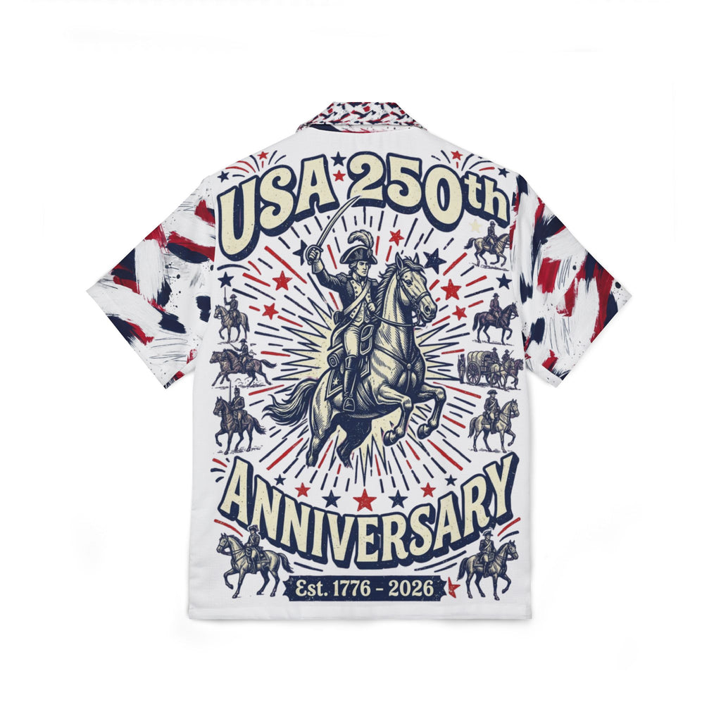 USA 250th Anniversary Button Down Shirt — Patriotic Men’s Camp Shirt (Est. 1776–2026)
