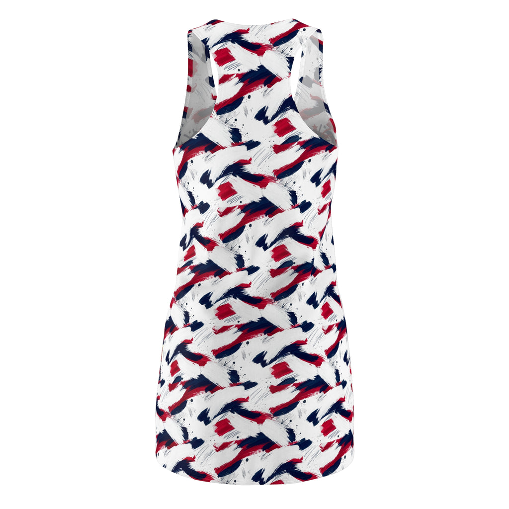 USA 250th Anniversary Racerback Dress — Patriotic Red White & Blue Celebration Dress