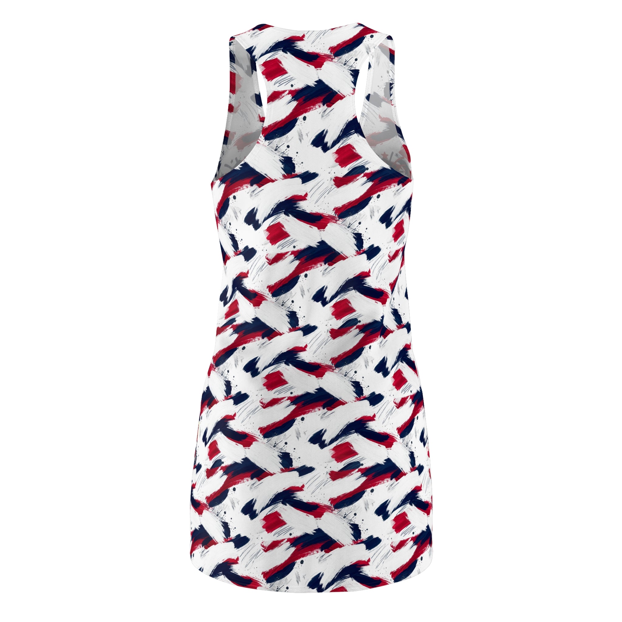 USA 250th Anniversary Racerback Dress — Patriotic Red White & Blue Celebration Dress