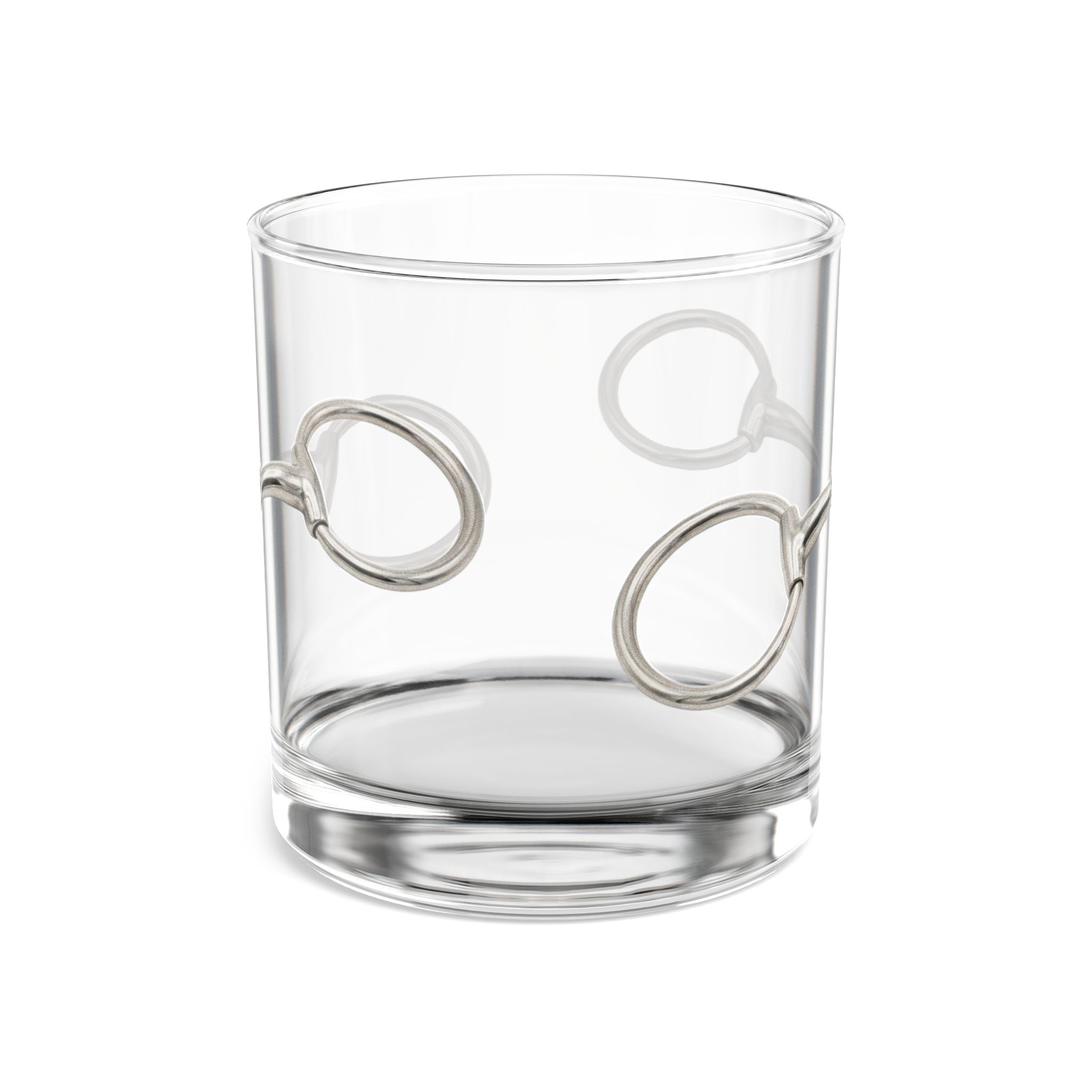 10oz Rocks Glass — Classy Silver Horsebit Design